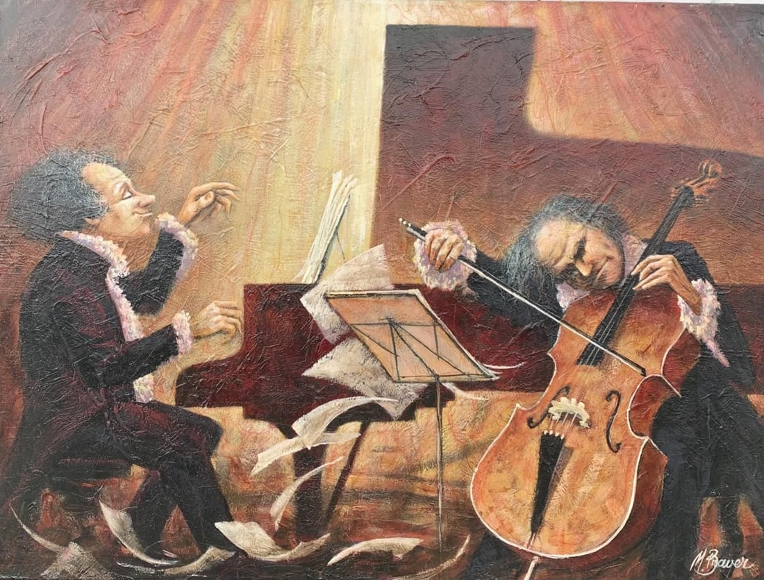 M. Braverman- Original painting on canvas "Orchestra": Artist: M. Braverman. Medium: Original painting on canvas. Title: Orchestra. Size: 28" x 38". Reference#: 28374.