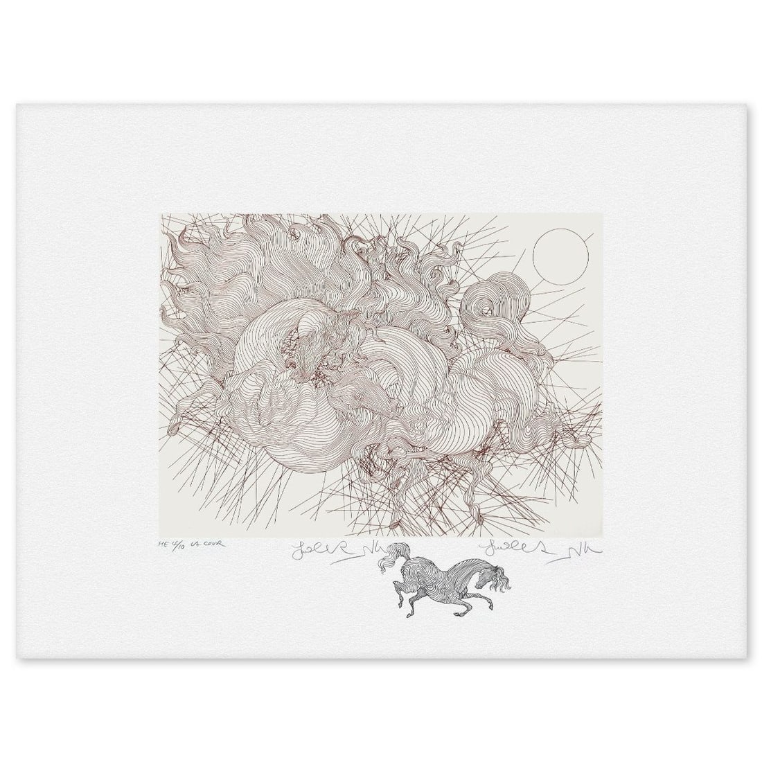 Guillaume Azoulay- Etching Remarque "La Cour": Artist: Guillaume Azoulay. Medium: Etching Remarque. Title: La Cour. Size: 20" x 26". Signature: Hand Signed. Reference#: 74604.