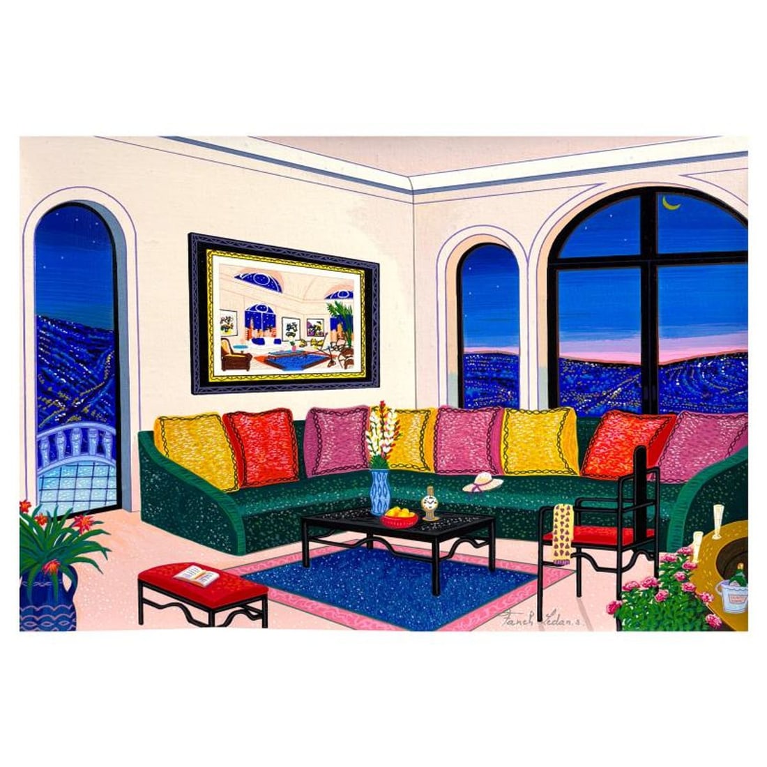 Fanch Ledan, "A NY Night in LA" Limited Edition Serigraph on Canvas, AP Numbered and Hand Signed: A NY Night in LA is a limited edition serigraph on canvas by Fanch Ledan, AP numbered and hand signed by the artist. Includes Certificate of Authenticity. Measures approx. 11.5" x 17" (image).