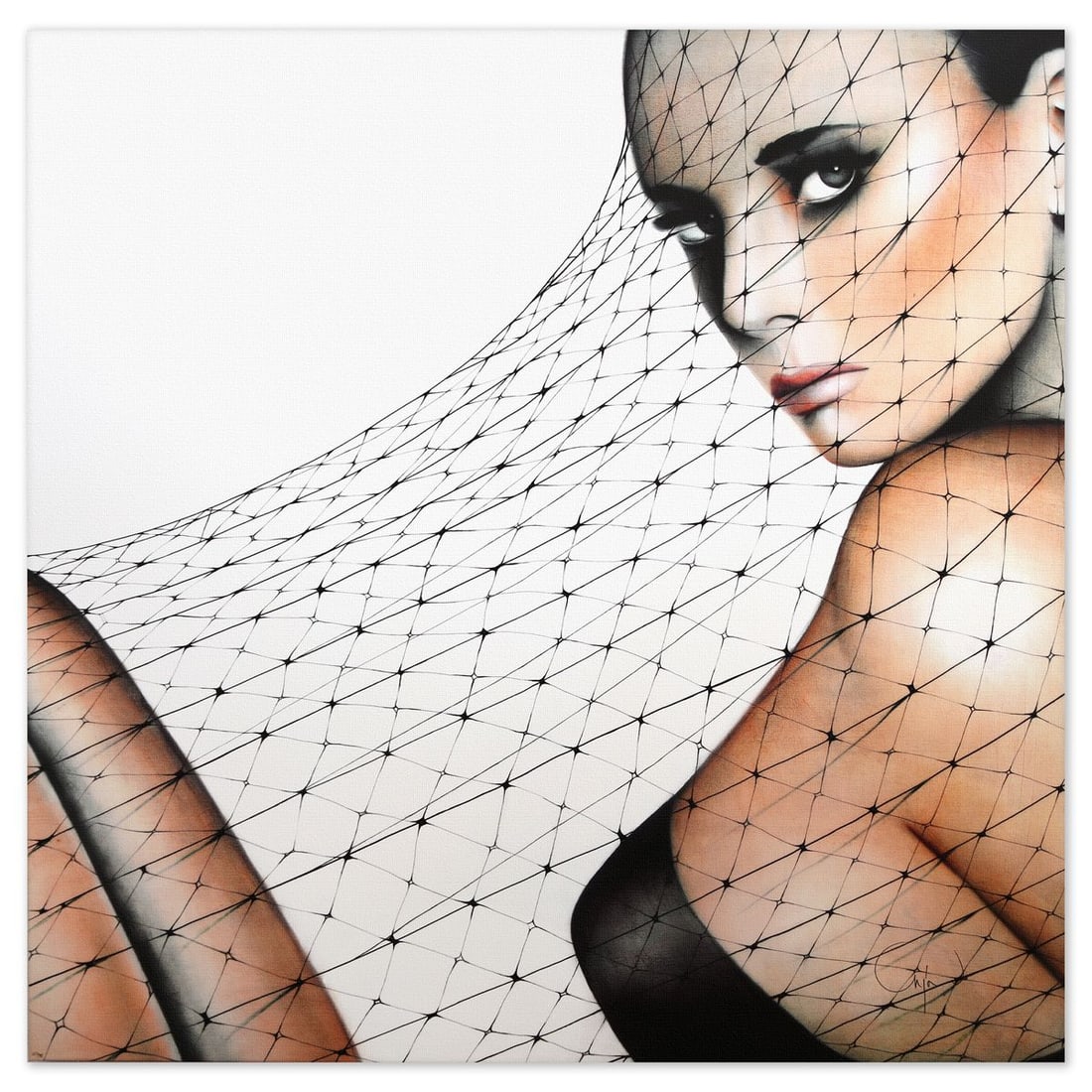 Anja Van Herle- Giclee on Canvas "Network": Artist: Anja Van Herle. Medium: Giclee on Canvas. Title: Network. Size: 48" x 48". Signature: Hand Signed and Numbered. Certificate of Authenticity: Is included. Additional: 65/175. Reference#: 62153.