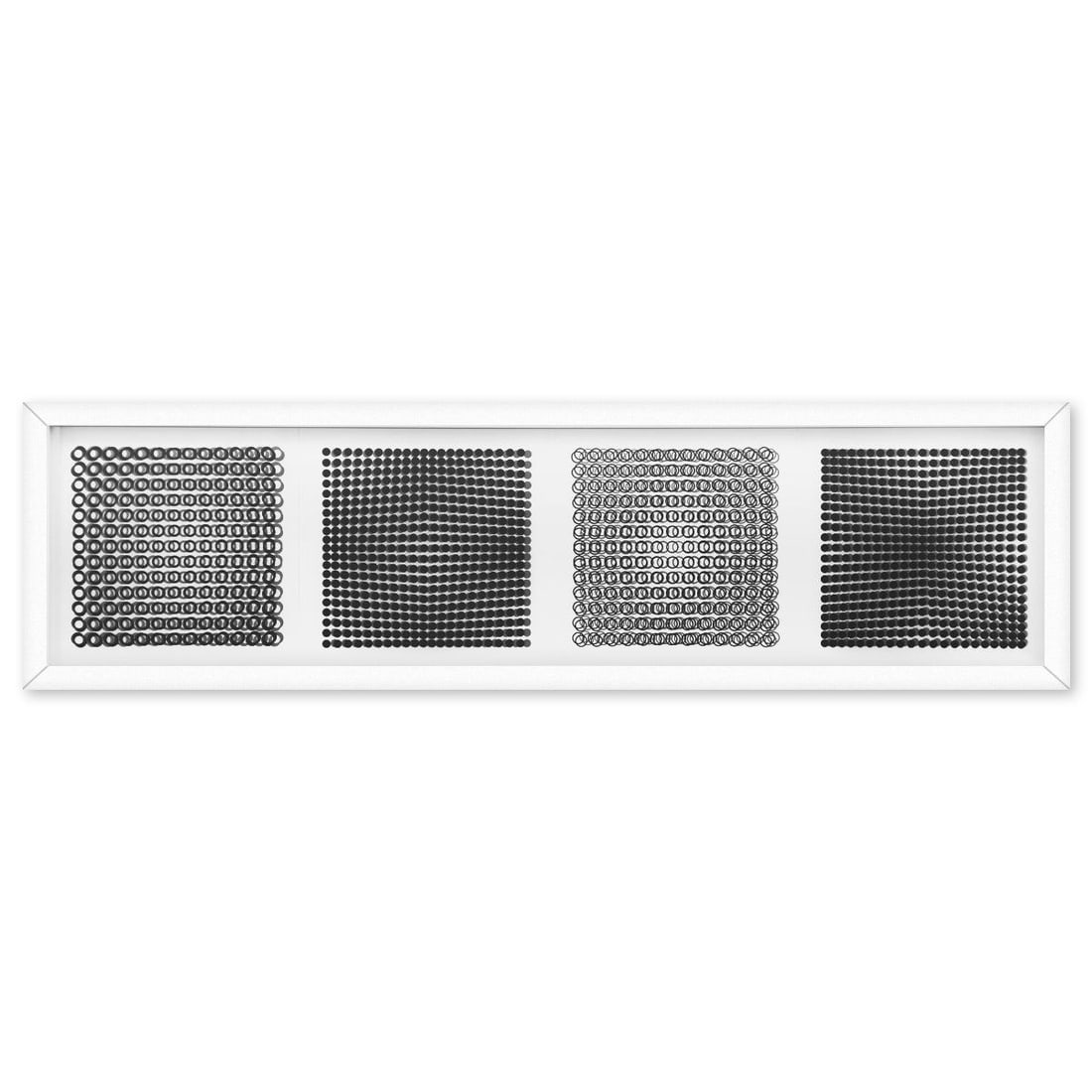 Victor Vasarely (1908-1997)- Mixed Media "Serie Cinetique: Trois Dimensions de l'Optique": Artist: Victor Vasarely (1908-1997). Medium: Mixed Media. Title: Serie Cinetique: Trois Dimensions de l'Optique. Size: 10" x 42". Measures approx. 12" x 44" (framed). Certificate of Authenticity: Is i