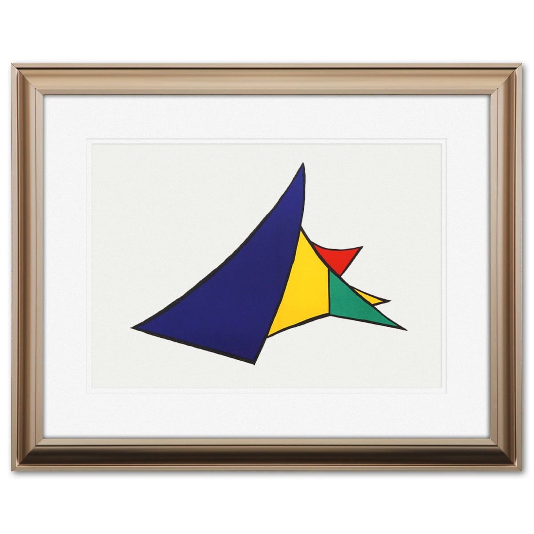 Alexander Calder- Lithograph "DLM141 - CHASSE NEIGE": Artist: Alexander Calder. Medium: Lithograph. Title: DLM141 - CHASSE NEIGE. Size: 14" x 20". Measures approx. 23" x 29" (framed). Certificate of Authenticity: Is included. Reference#: 60511.