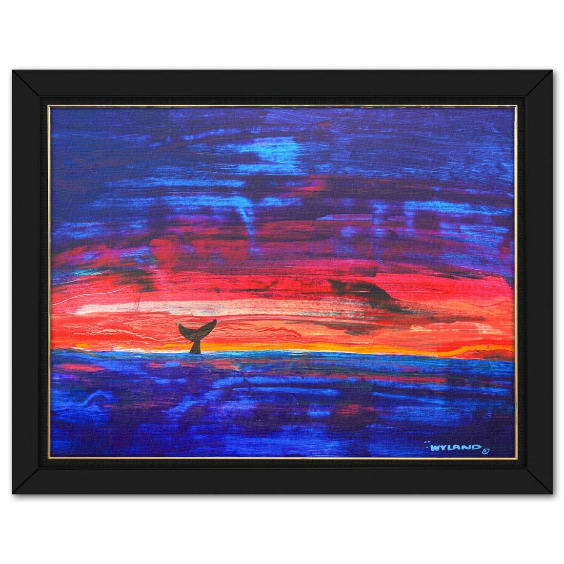 Wyland- Original Painting on Canvas "Abstract": Artist: Wyland. Medium: Original Painting on Canvas. Title: Abstract. Size: 36" x 48". Measures approx. 44" x 56" (framed). Signature: Hand signed by the artist. Certificate of Authenticity: Is