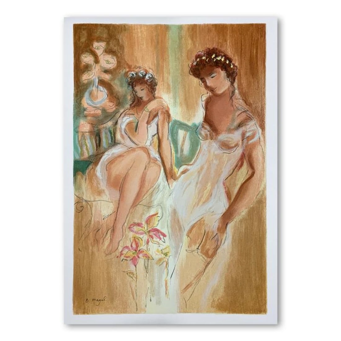 Batia Magal, "Sister" Hand Signed Limited Edition Serigraph on Paper with Letter of Authenticity.: Sister is a limited edition serigraph on paper by Batia Magal. It is numbered and hand signed and includes a letter of authenticity. Measures approximately 19" x 29.5" (image). Reference#: 91682.