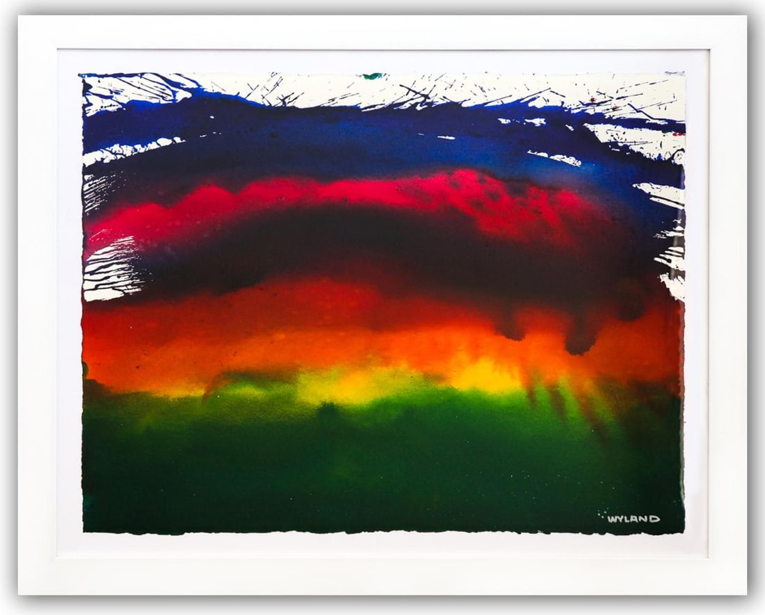 Wyland- Original Watercolor Painting on Deckle Edge Paper "Abstract": Artist: Wyland. Medium: Original Watercolor Painting on Deckle Edge Paper. Title: Abstract. Size: 22" x 30". Measures approx. 29" x 36" (framed). Signature: Hand Signed by the artist. Certificate of A