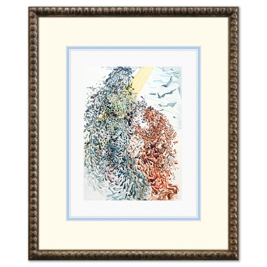 Salvador Dali- Original Color Woodcut on B.F.K. Rives Paper "Paradise 11": Artist: Salvador Dali. Medium: Original Color Woodcut on B.F.K. Rives Paper. Title: Paradise 11. Size: 13" x 10". Measures approx. 18" x 15" (framed). Certificate of Authenticity: Is included.