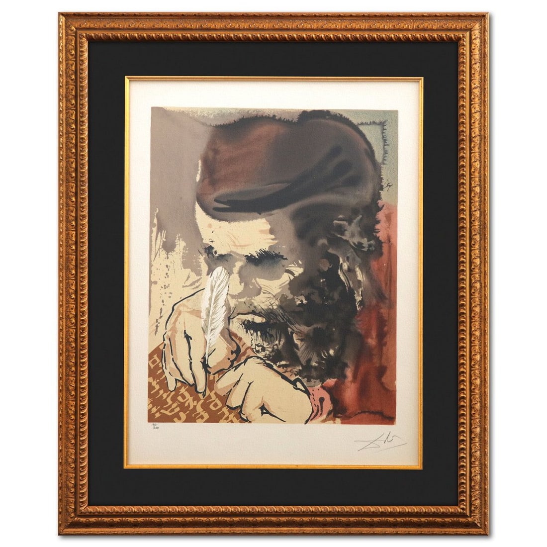 Salvador Dali- Original Lithograph "For that is thy life": Artist: Salvador Dali. Medium: Original Lithograph. Title: For that is thy life. Size: 24" x 18". Measures approx. 33" x 27" (framed). Signature: Hand signed and numbered. Certificate of Authenticity: