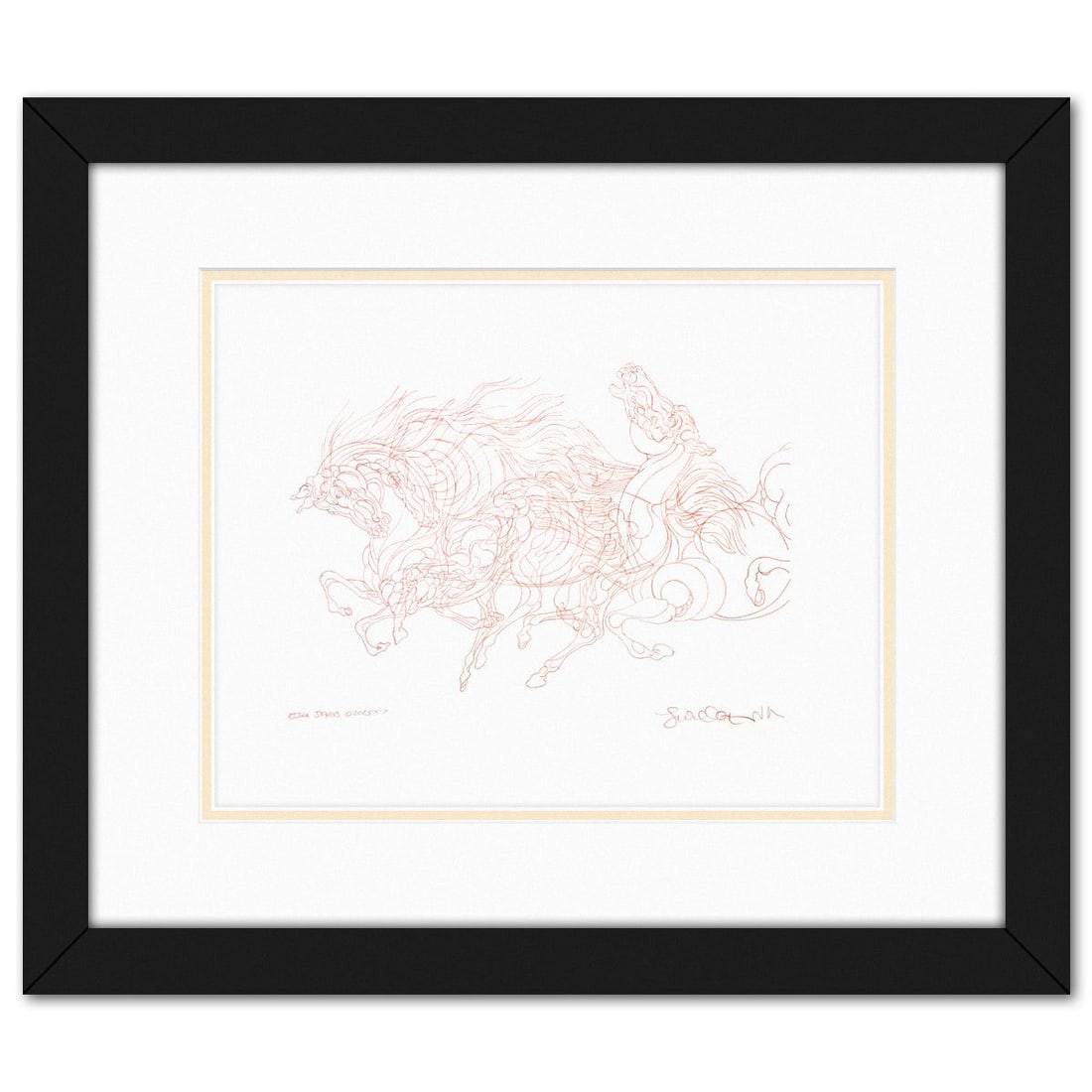 Guillaume Azoulay- Original Drawing " ESSAI JFKOS": Artist: Guillaume Azoulay. Medium: Original Drawing. Title: ESSAI JFKOS. Size: 11" x 14". Measures approx. 18.5" x 21.5" (framed). Signature: Hand signed. Certificate of Authenticity: Is included. Ref