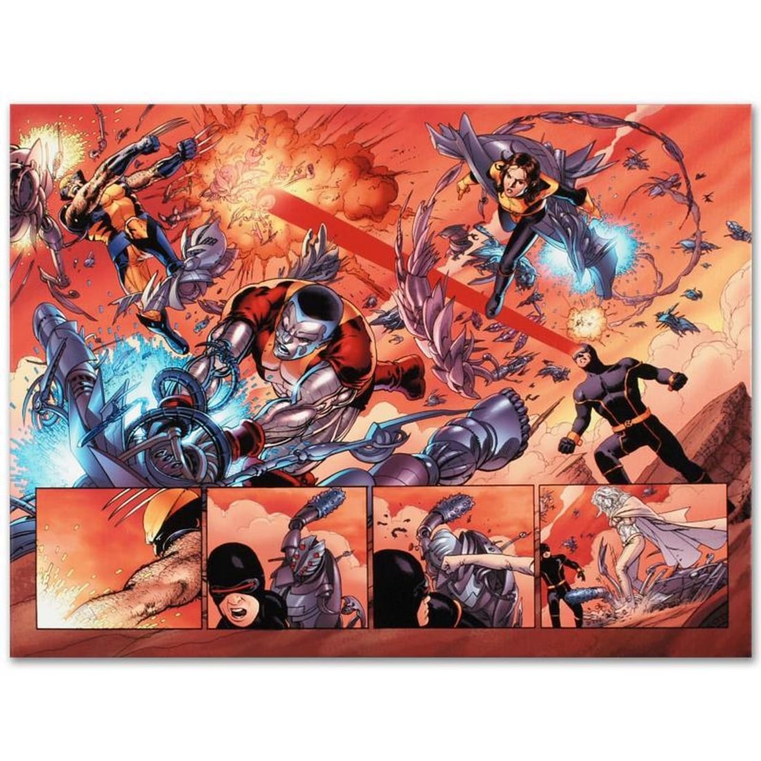 Marvel Comics "Astonishing X-Men N12" Numbered Limited Edition Giclee on Canvas by John Cassaday: A piece of comic book history, this limited edition, from original art by John Cassaday, depicts an action-packed scene. In 1997, shortly after his entrance into the world of comic book art, John Cass