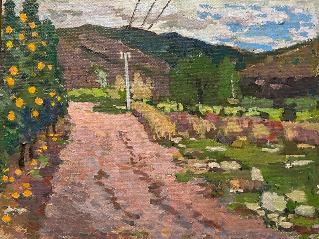 Boris Tyomkin- Original oil on board "Cloudy Day" (1 of 1)