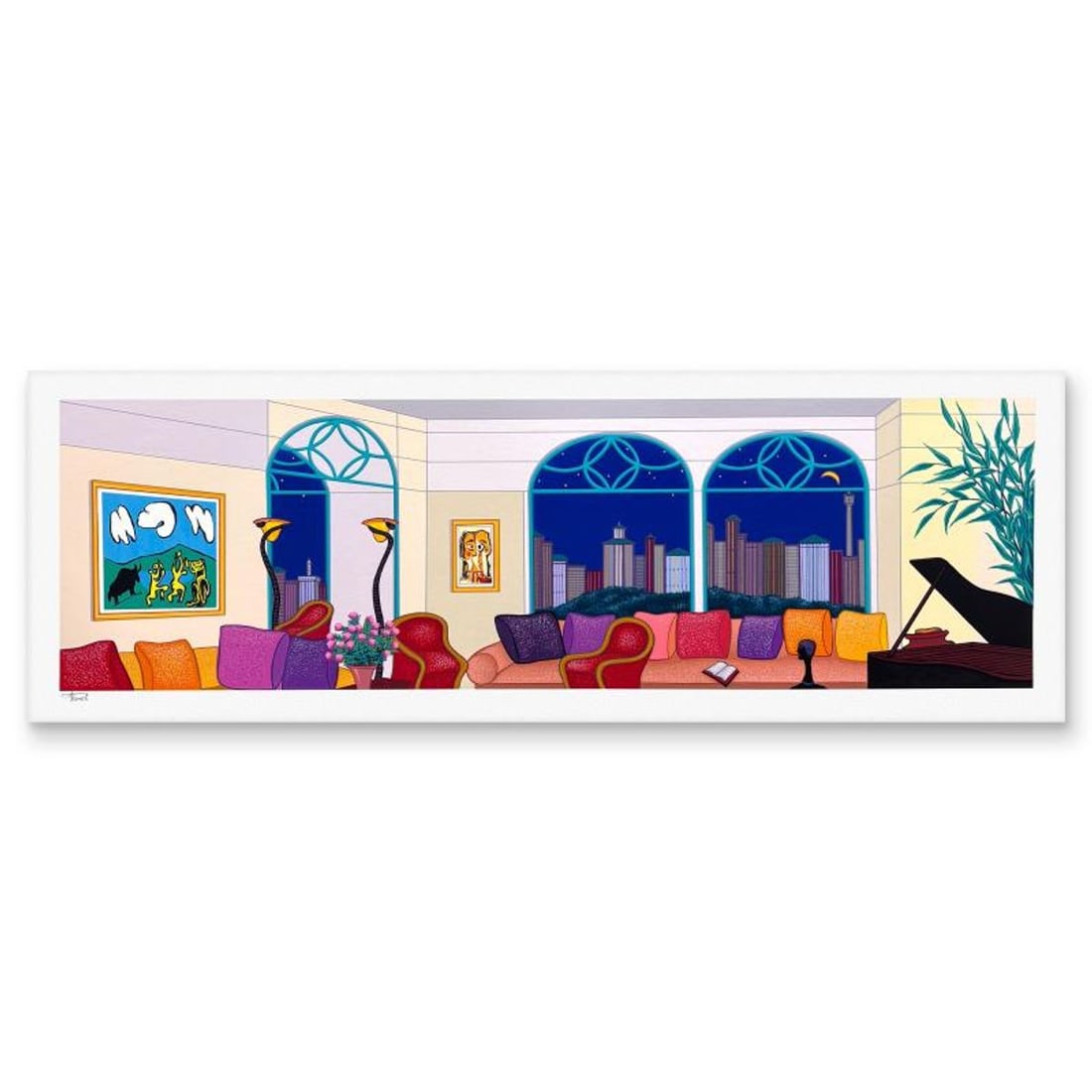 Fanch Ledan, "Sydney Nights" Limited Edition Serigraph, AP Numbered and Hand Signed with Letter of: Sydney Nights is a limited edition serigraph on paper by Fanch Ledan, AP numbered and hand signed by the artist. Includes Letter of Authenticity. Measures approx. 13.5" x 39.5" (border), 11" x 37" (im