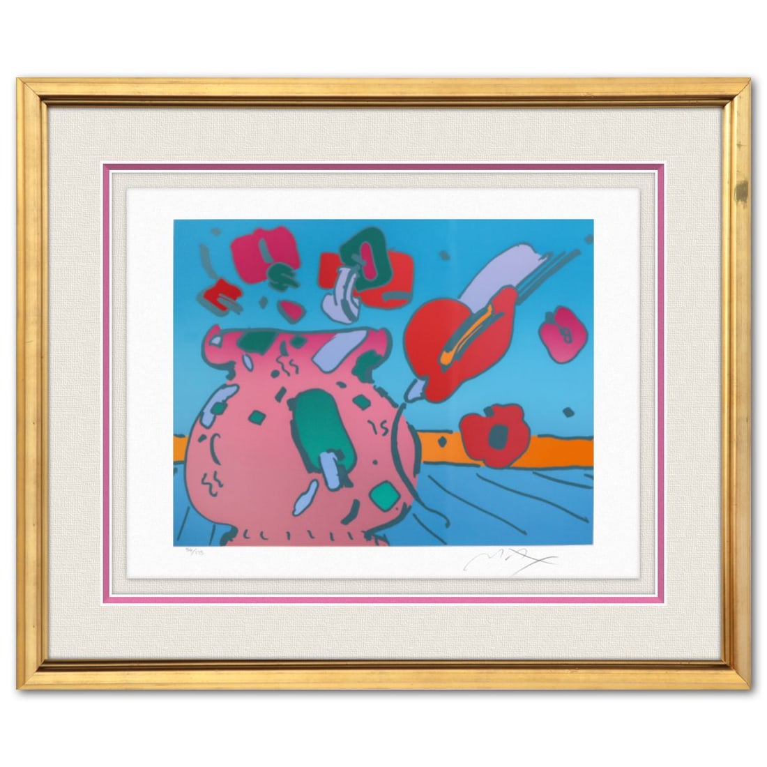 Peter Max- Vintage Lithograph: Artist: Peter Max. Medium: Vintage Lithograph. Size: 22.5" x 29.5". Measures approx. 36" x 42" (framed). Signature: Hand signed and numbered. Additional: 56/175. Reference#: 10121.
