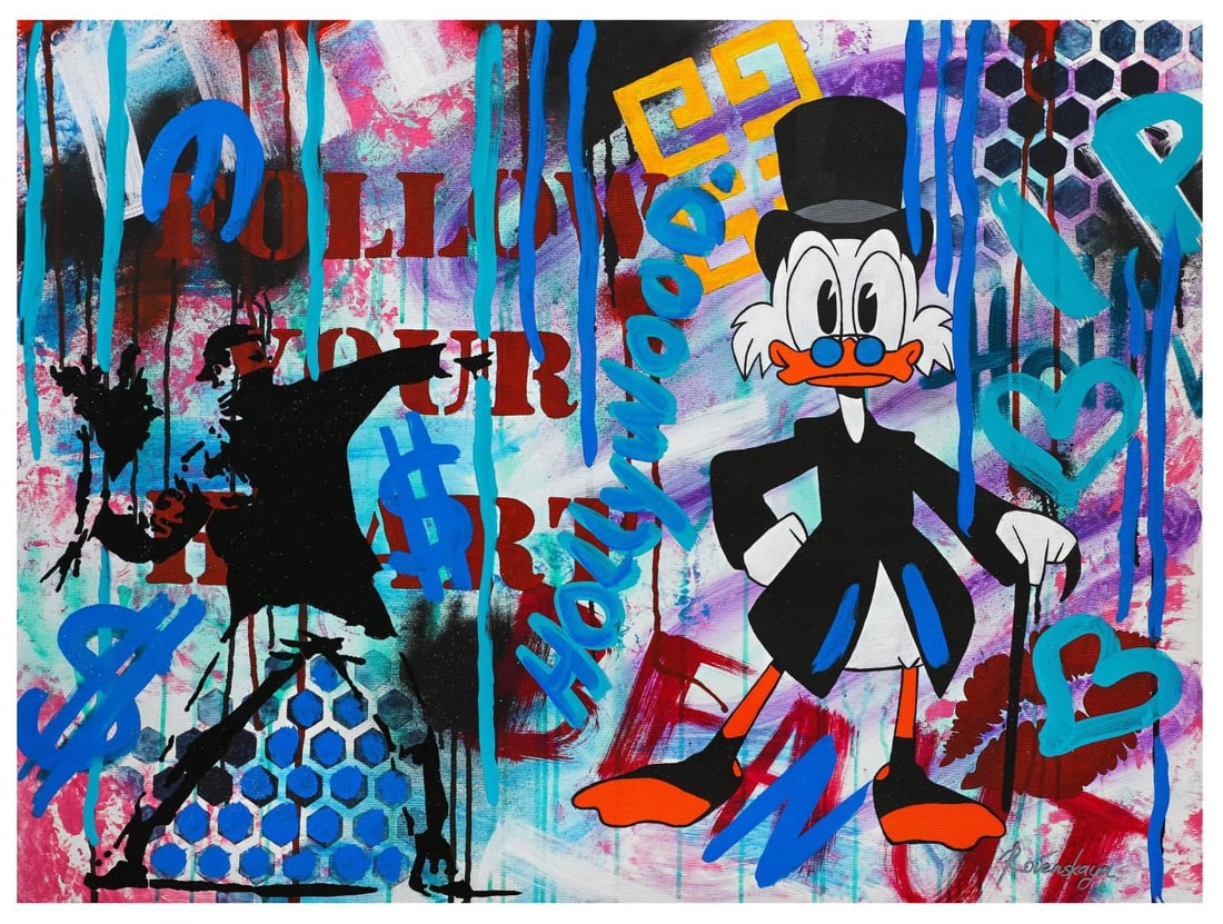 Nastya Rovenskaya- Mixed Media "Follow Your Heart": Artist: Nastya Rovenskaya. Medium: Mixed Media. Title: Follow Your Heart. Size: 30" x 40". Signature: Hand Signed by the artist. Certificate of Authenticity: From the publisher. Reference#: 20764.