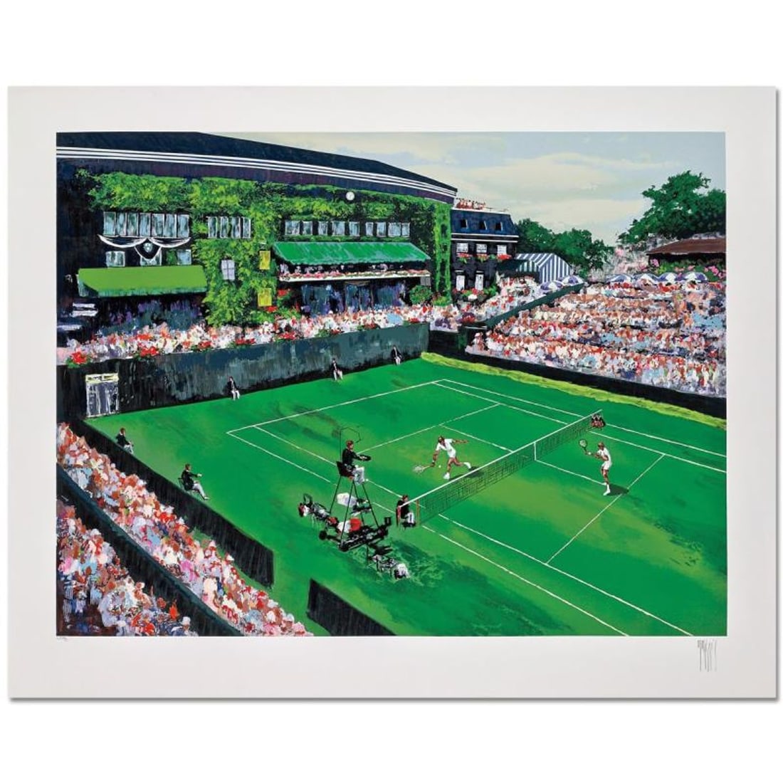 Mark King (1931-2014), "Wimbledon Afternoon" Hand Signed Limited Edition Serigraph with Letter of: Wimbledon Afternoon is a limited edition serigraph on paper by Mark King (1931-2014). Hand signed and numbered, this piece comes with a letter of authenticity and measures approximately 30" x 40" (ima