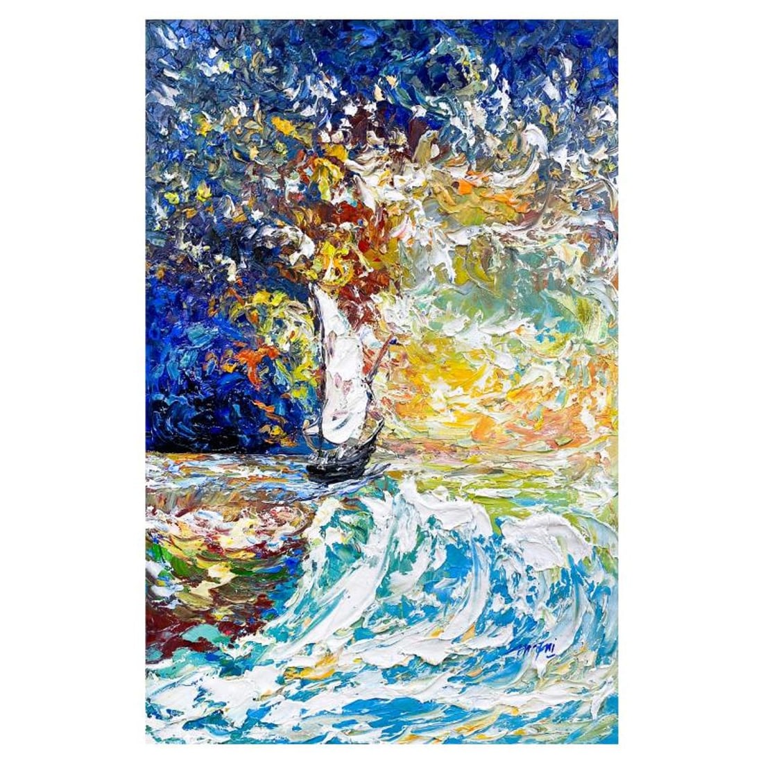 Mani, Original Acrylic Painting on Canvas, Hand Signed with Letter of Authenticity.: This is an original acrylic painting on canvas by Mani, hand signed by the artist. Includes Letter of Authenticity. Measures approx. 36" x 24" (image).