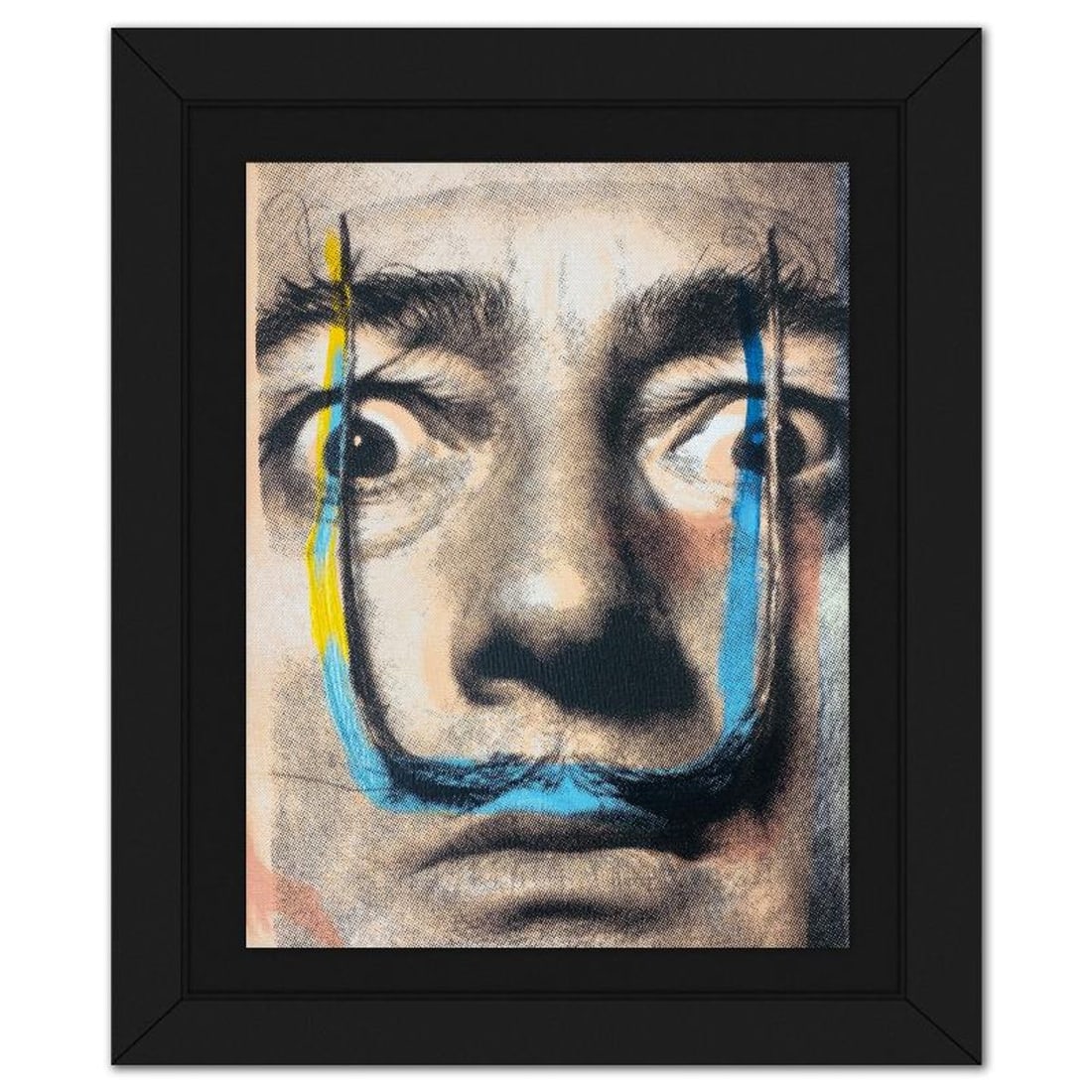 Steve Kaufman (1960-2010), "Dali's Mustache" Framed Hand Embellished Limited Edition Silscreen, (1 of 2)