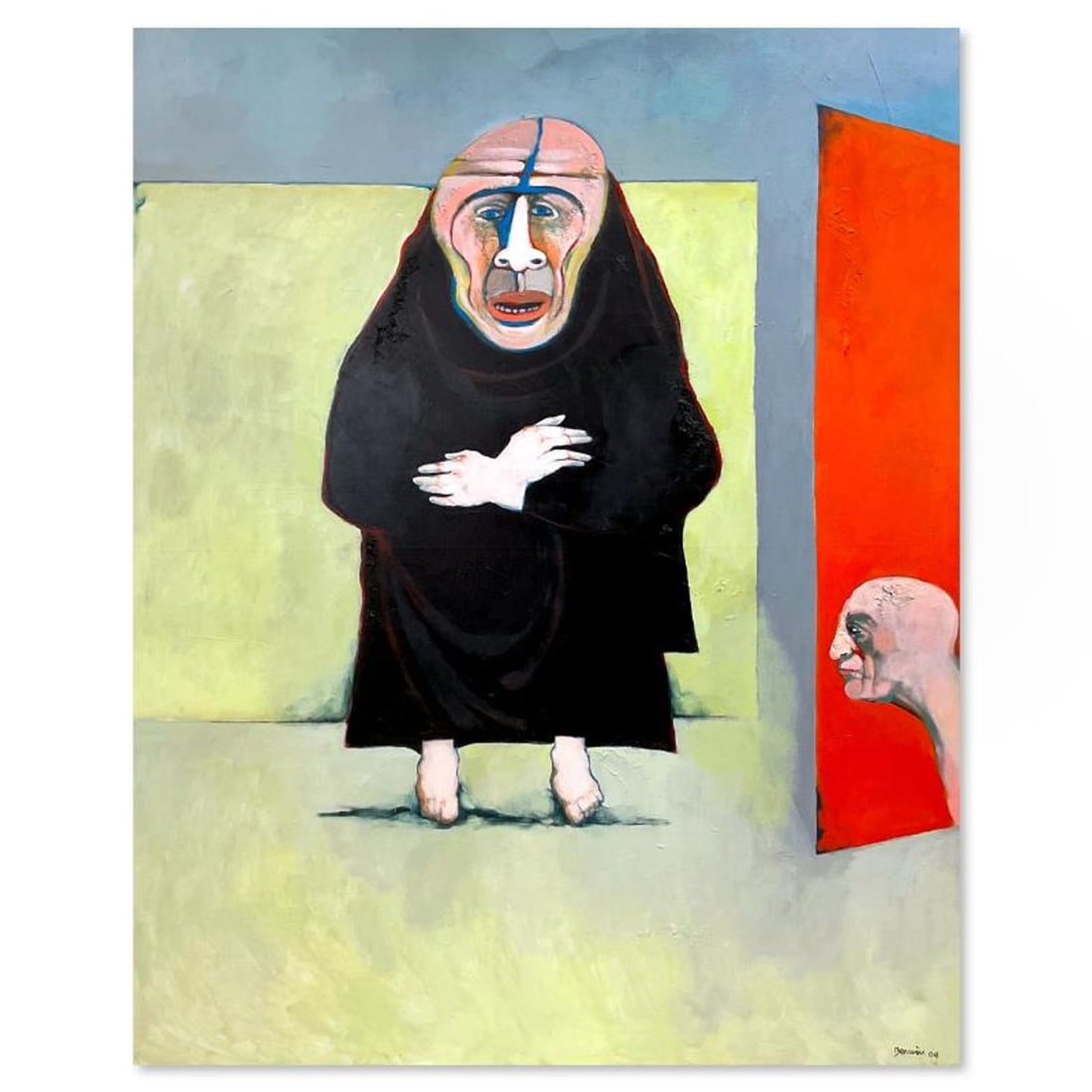 Milton Berwin (1925-2023), Original Painting on Canvas (64" x 50"), Dated 1999 and Hand Signed with: This is an original painting on stretched canvas by Milton Berwin (1925-2023), dated 1999 and hand signed by the artist. Includes Letter of Authenticity. Measures approx. 64" x 50" (image). Local pick