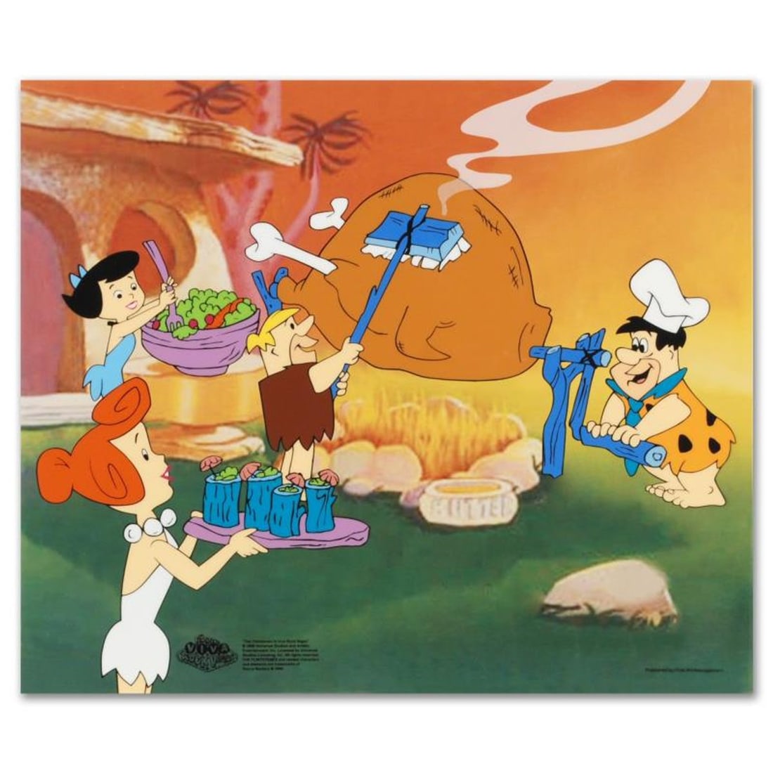 Flintstones Barbecue Limited Edition Sericel from the Popular Animated Series The Flintstones.: This truly wonderful collector's item from America's animation pop culture will bring cheer to fans of both past and present! "Flintstones Barbecue" is a limited edition sericel with a full color back