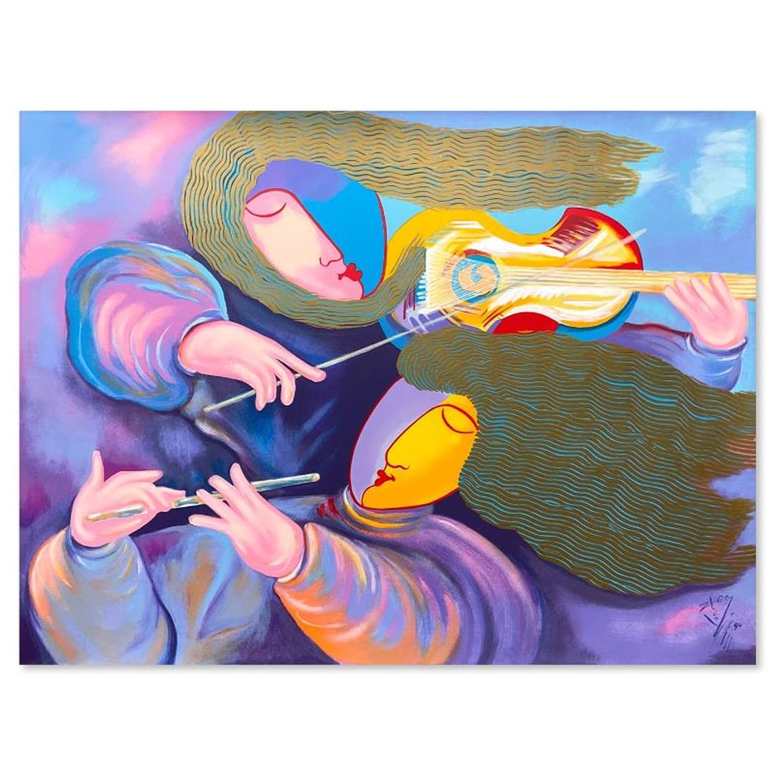 Lun Zen, "Musical Taste" Limited Edition Printer's Proof, Numbered and Hand Signed with Letter of: Musical Taste is a limited edition printer's proof on deckle edge paper by Lun Zen, numbered and hand signed by the artist. Includes Letter of Authenticity. Measures approx. 28" x 38" (image). Referen