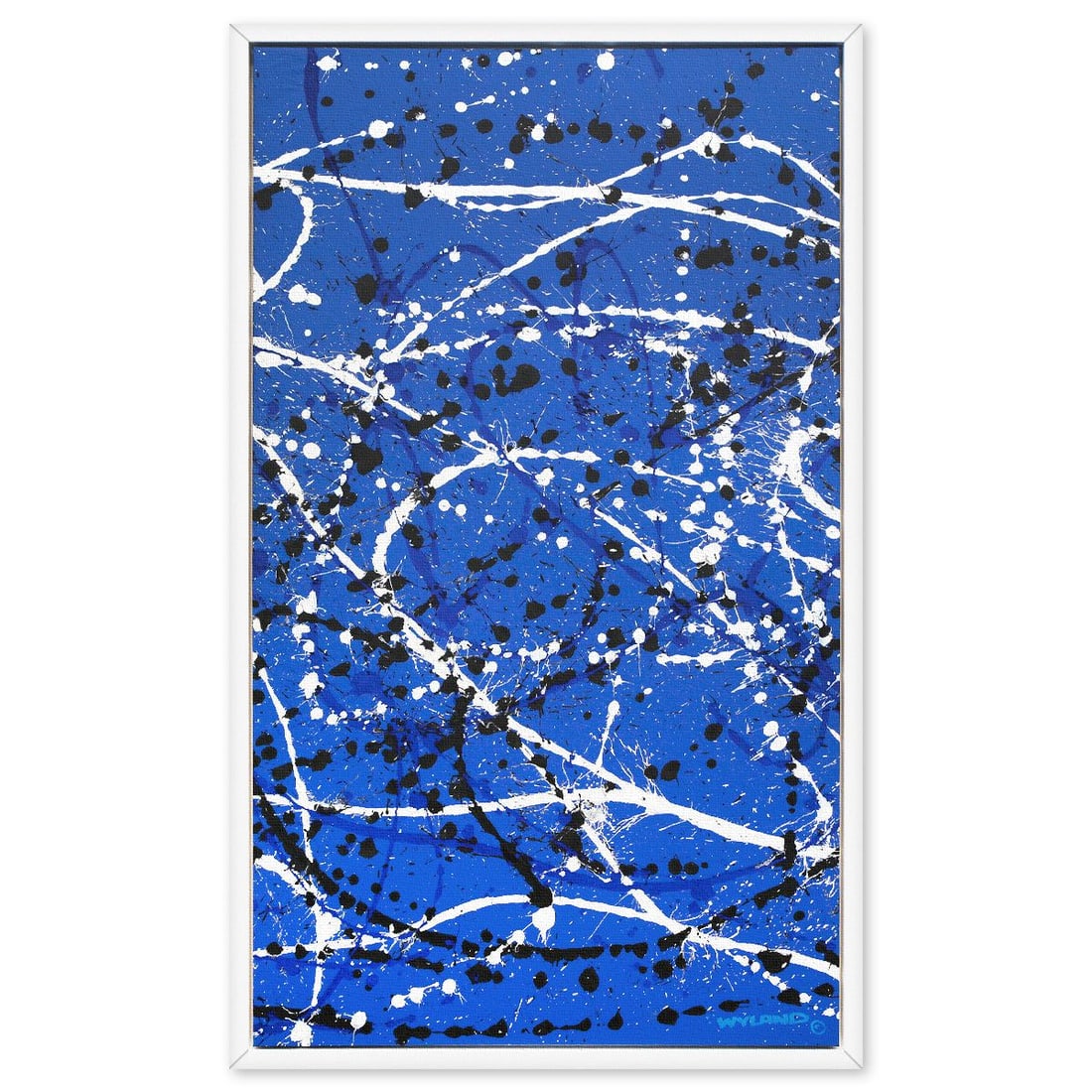 Wyland- Original Painting on Canvas "Abstract": Artist: Wyland. Medium: Original Painting on Canvas. Title: Abstract. Size: 58" x 34". Measures approx. 61" x 37" (framed). Signature: Hand signed by the artist. Certificate of Authenticity: Is includ