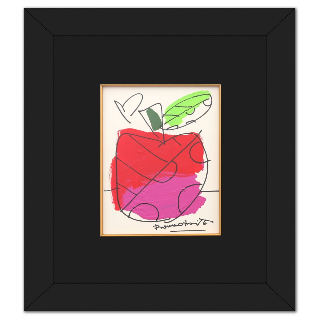 Romero Britto- Original on Foam Board, Acrylic, Oil Pen "Thomas Collection": Artist: Romero Britto. Medium: Original on Foam Board, Acrylic, Oil Pen. Title: Thomas Collection. Size: 10" x 8". Measures approx. 20" x 18" (framed). Signature: Hand signed. Certificate of Authentic