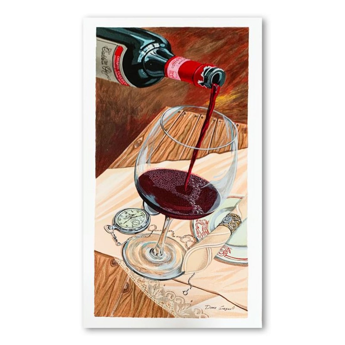 Dima Gorban, "Temptation" Hand Signed Limited Edition Serigraph on Paper with Letter of: Temptation is a limited edition serigraph on paper by Dima Gorban. It is numbered and hand signed and includes a letter of authenticity. Measures approximately 26" x 11.5" (image). Reference#: 90639.