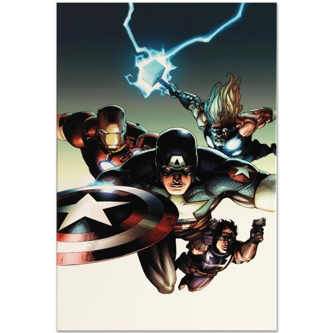 Marvel Comics "Ultimate Avengers vs. New Ultimates #2" Numbered Limited Edition Giclee on Canvas by: A piece of comic book history, this limited edition, from original art by Leinil Francis Yu, depicts the mighty Avengers. After winning the Wizard's Drawing Board Contest, Marvel Comics hired Leinil F