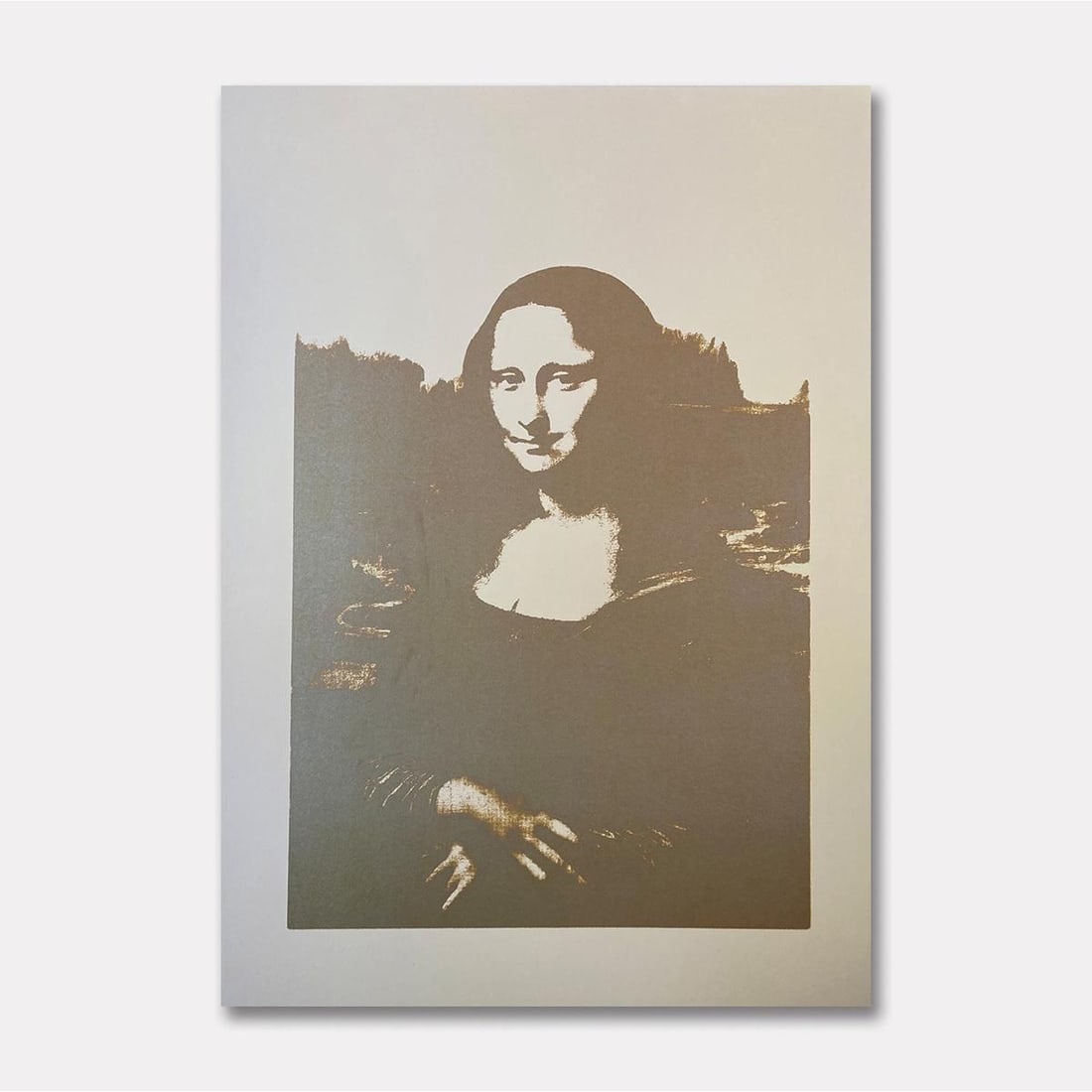 Andy Warhol- SIlkscreen on Vellum Paper "Mona Lisa #3": Artist: Andy Warhol. Medium: SIlkscreen on Vellum Paper. Title: Mona Lisa #3. Size: 35" x 25". Certificate of Authenticity: Is included. Additional: Published by Sunday B Morning. Limited edition of 2