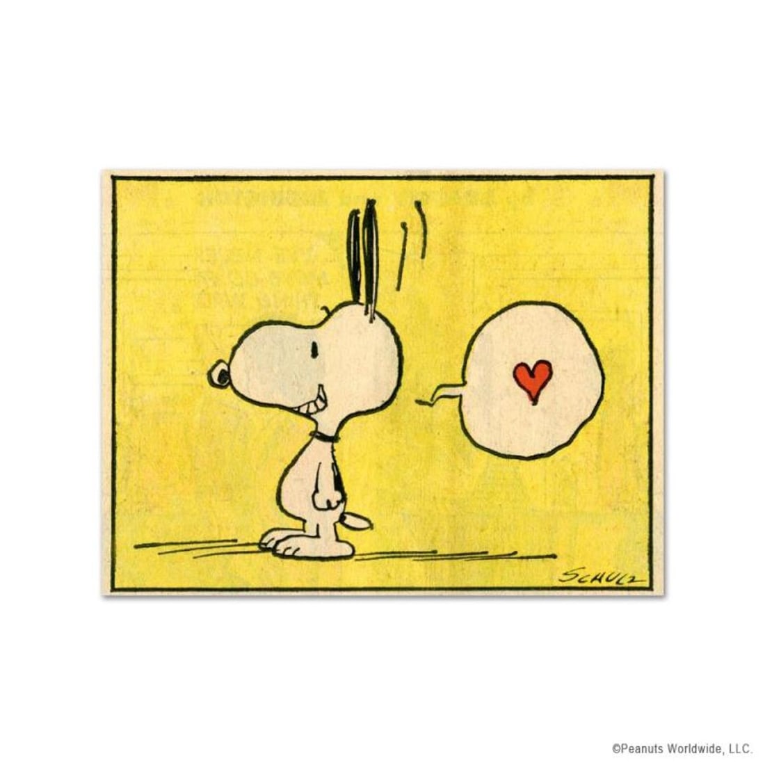 Peanuts, "Heart" Hand Numbered Limited Edition Fine Art Print with Certificate of Authenticity.: A vibrant and striking edition portraying the simple yet emotive art of Charles. M. Schulz, creator of PEANUTS . You'll love the color, it really POPS in person! A celebration of the classic comic sty