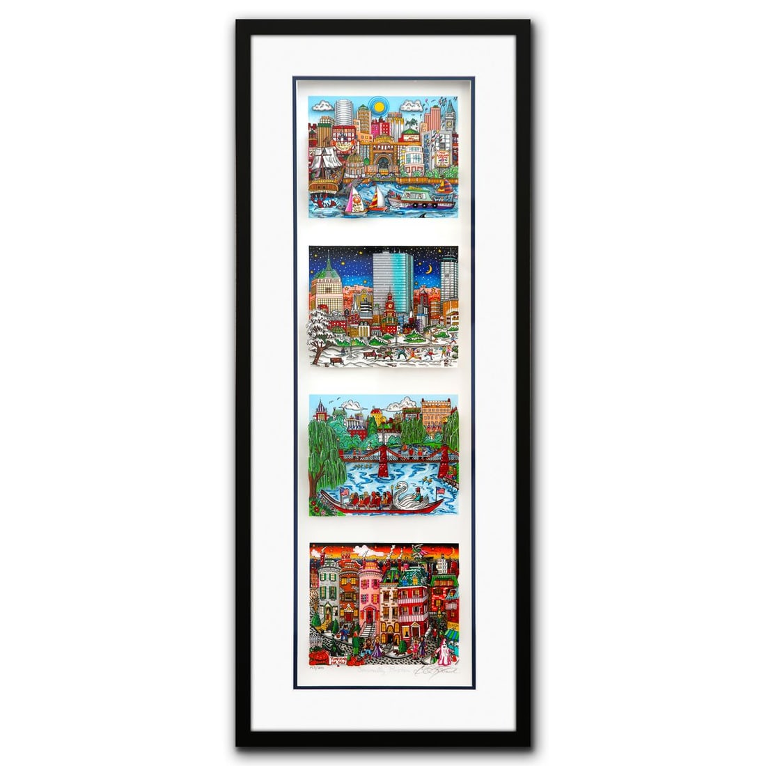 Charles Fazzino- 3D Construction Silkscreen Serigraph "Seasonally Boston" (1 of 4)