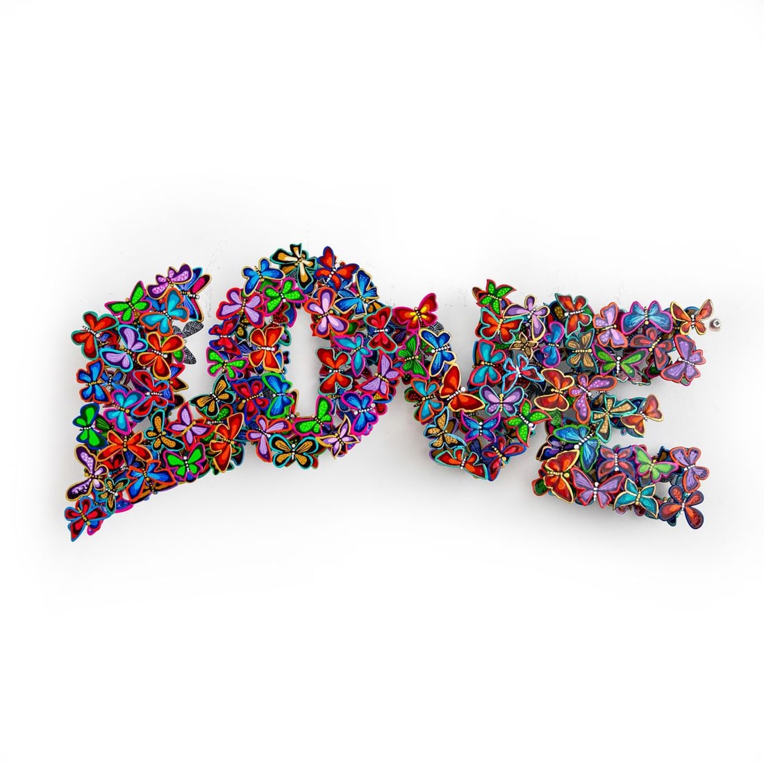 Patricia Govezensky- Original Painting on Cutout Steel "L O V E": Artist: Patricia Govezensky. Medium: Original Painting on Cutout Steel. Title: L O V E. Size: 10.5" x 23.5". Signature: Hand Signed by the artist. Certificate of Authenticity: Is included. Additional: