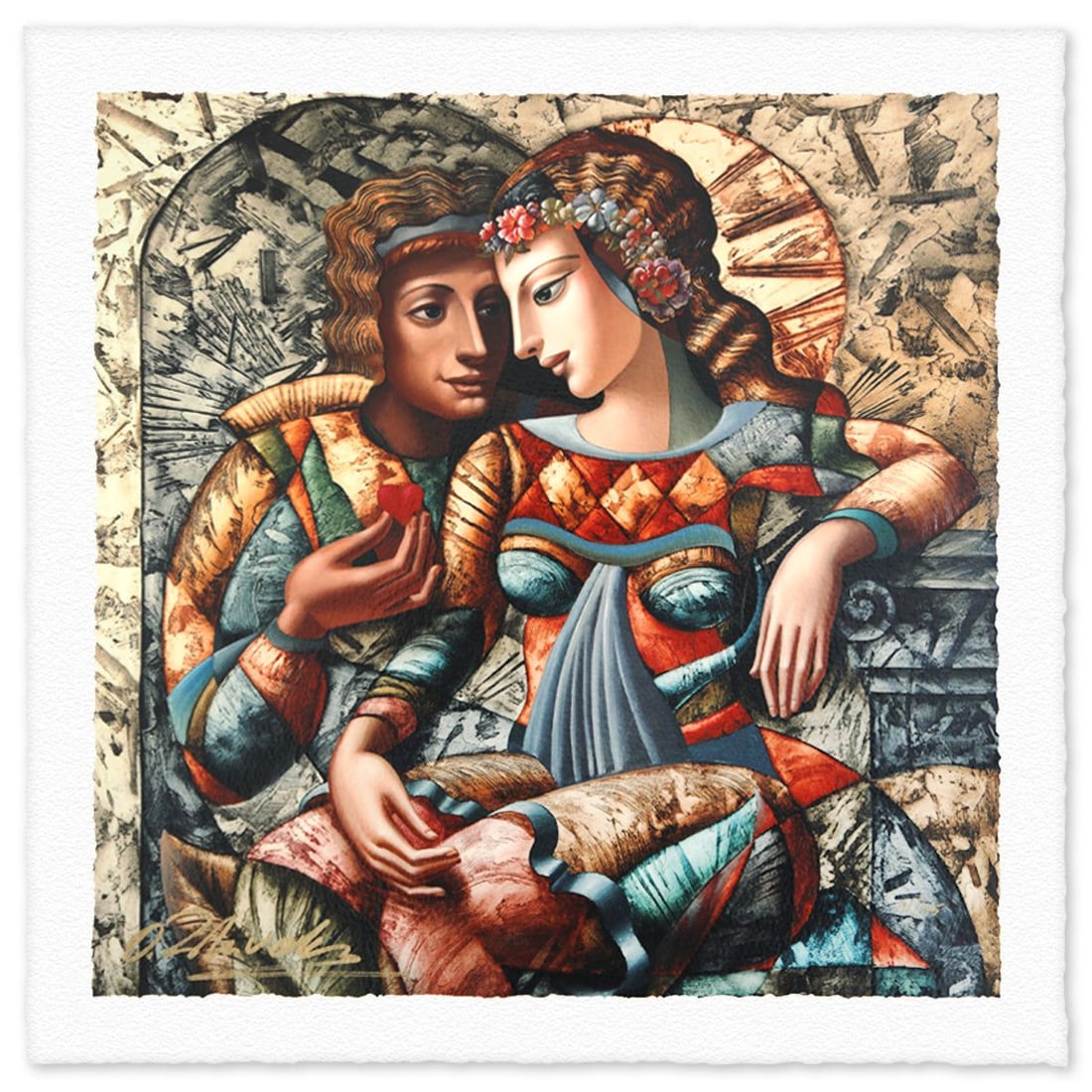 Oleg Zhivetin- Silkscreen "Intimate Secrets": Artist: Oleg Zhivetin. Medium: Silkscreen. Title: Intimate Secrets. Size: 17" x 17". Signature: Hand Signed and Numbered. Reference#: 74630.