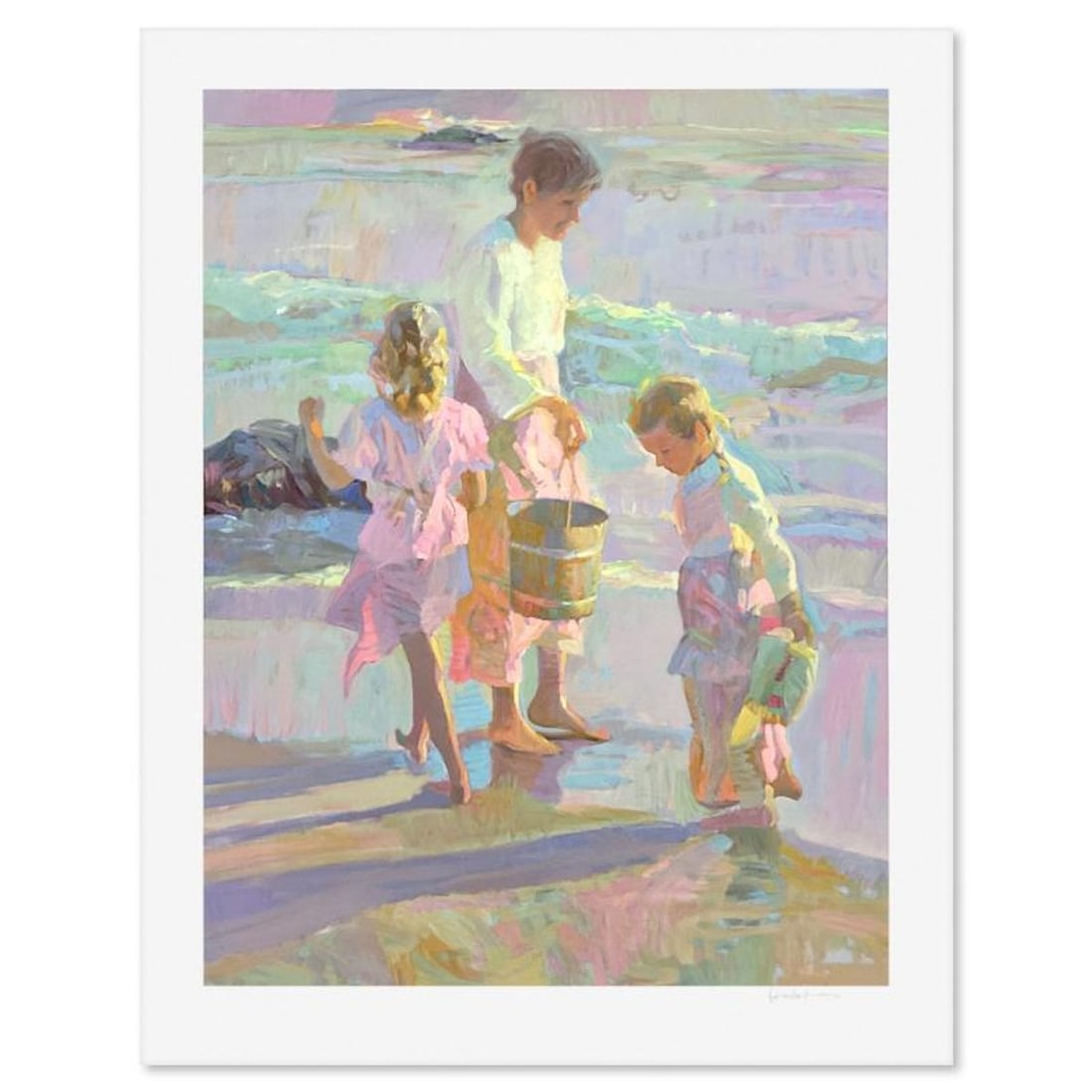 Don Hatfield, "Daughters" Limited Edition Printer's Proof Serigraph, Numbered and Hand Signed with: Daughters is a limited edition printer's proof serigraph on paper by Don Hatfield, numbered and hand signed by the artist. Includes Letter of Authenticity. Measures approx. 39.5" x 31" (border), 34" x