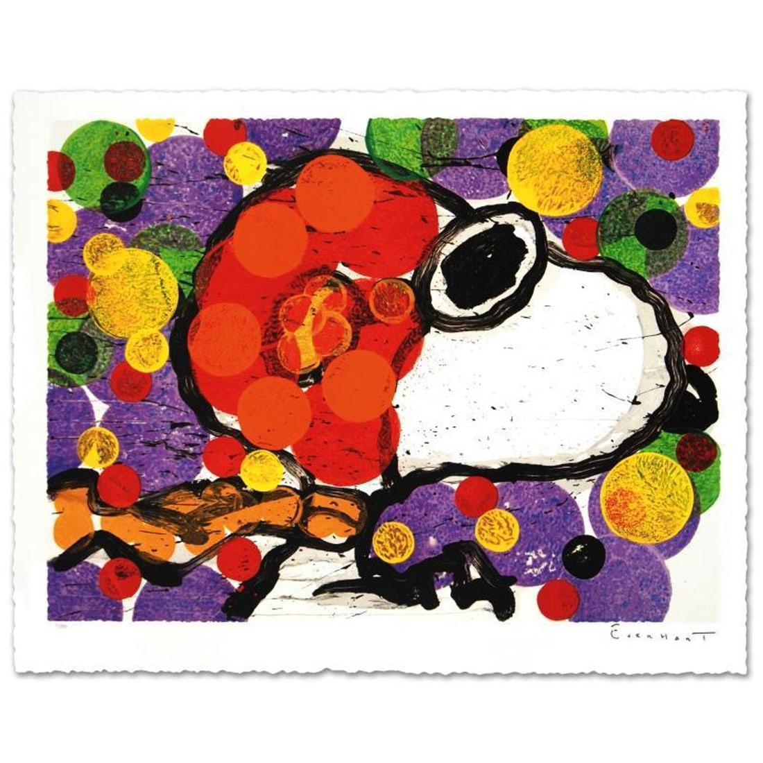 Synchronize My Boogie-Evening Limited Edition Hand Pulled Original Lithograph by Renowned Charles: Synchronize My Boogie-Evening is a limited edition hand pulled original lithograph on museum quality deckle-edge paper, numbered and hand signed by Tom Everhart. This is one of the final Everhart edit