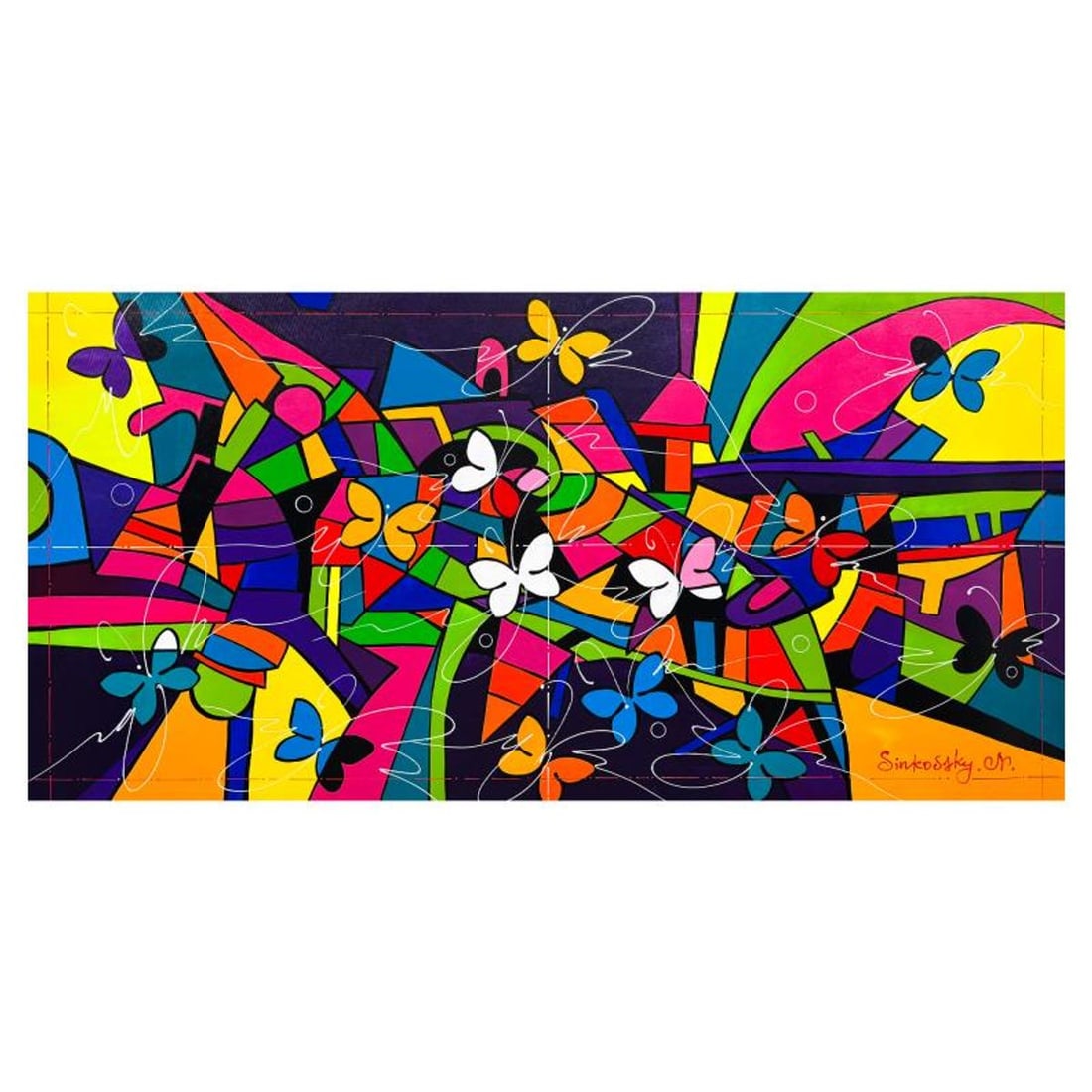 Natalia Sinkovsky, Original Acrylic Painting on Canvas, Hand Signed with Letter of Authenticity.: This is an original acrylic painting on canvas by Natalia Sinkovsky, hand signed by the artist. Includes Letter of Authenticity. Measures approx. 24" x 48" (image).