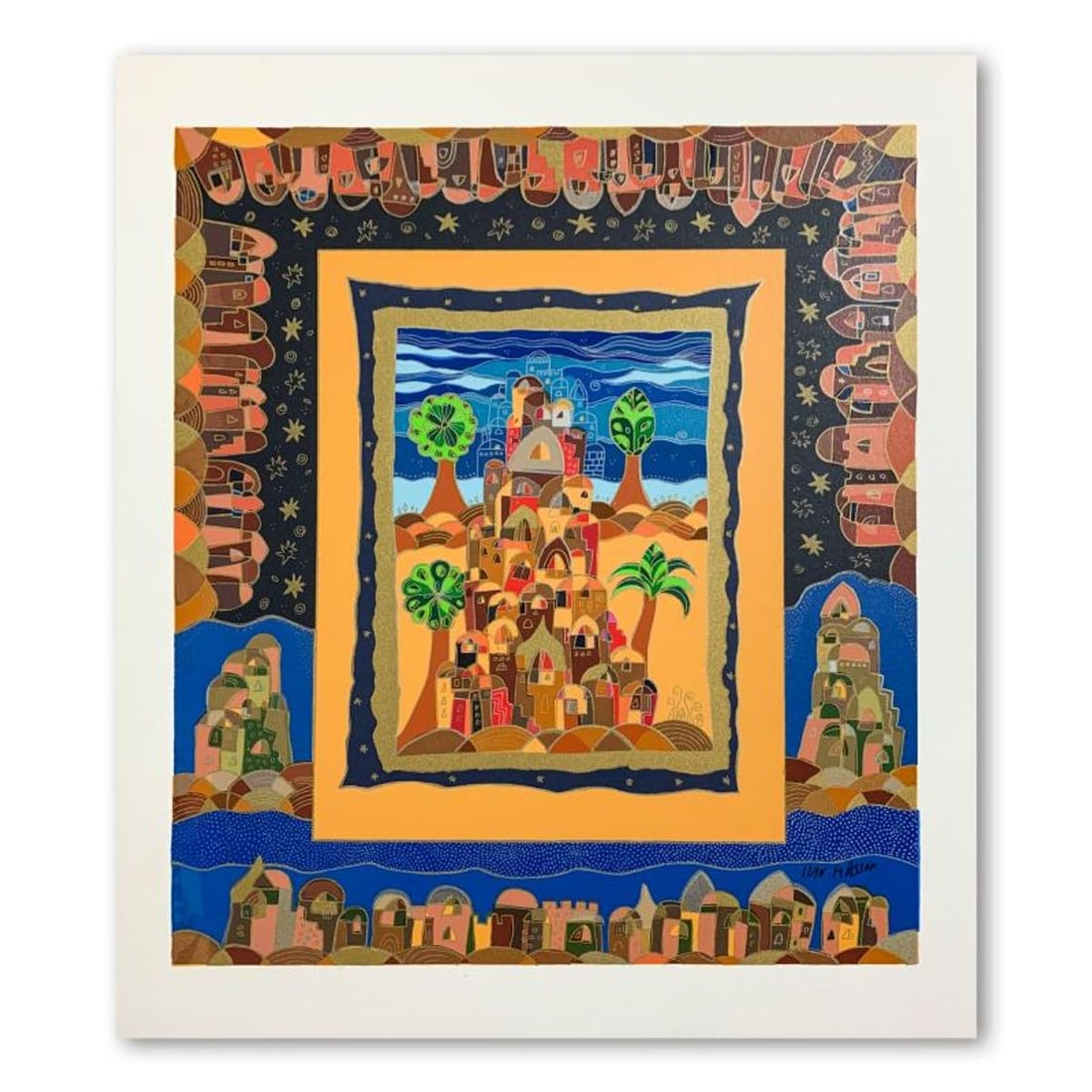Ilan Hasson, "Oasis" Hand Signed Limited Edition Serigraph on Paper with Letter of Authenticity.: Oasis is a limited edition serigraph on paper by Ilan Hasson. It is numbered and hand signed and includes a letter of authenticity. Measures approximately 18.5" x 15.5" (image). Reference#: 90716.