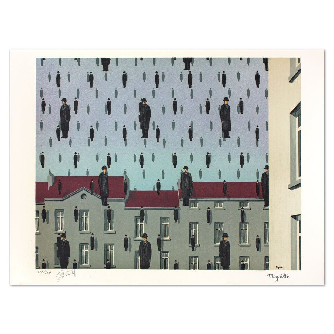 Rene Magritte- Lithograph "Golconda" (1 of 4)