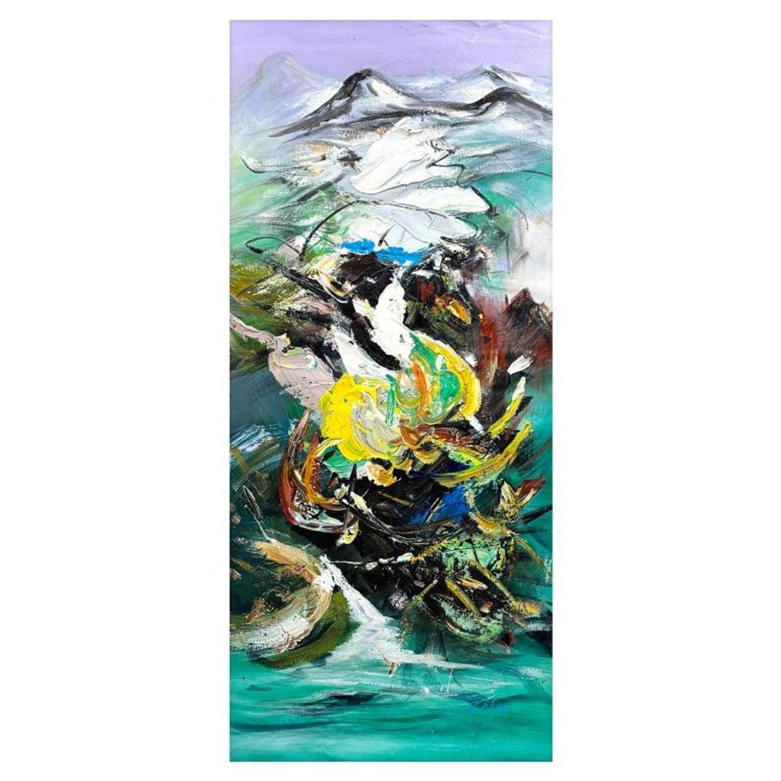 Zahra, Hand Signed Original Acrylic Painting on Canvas with Letter of Authenticity.: This is an original acrylic painting on canvas by Zahra, hand signed by the artist. Includes Letter of Authenticity. Measures approx. 54" x 24" (image).