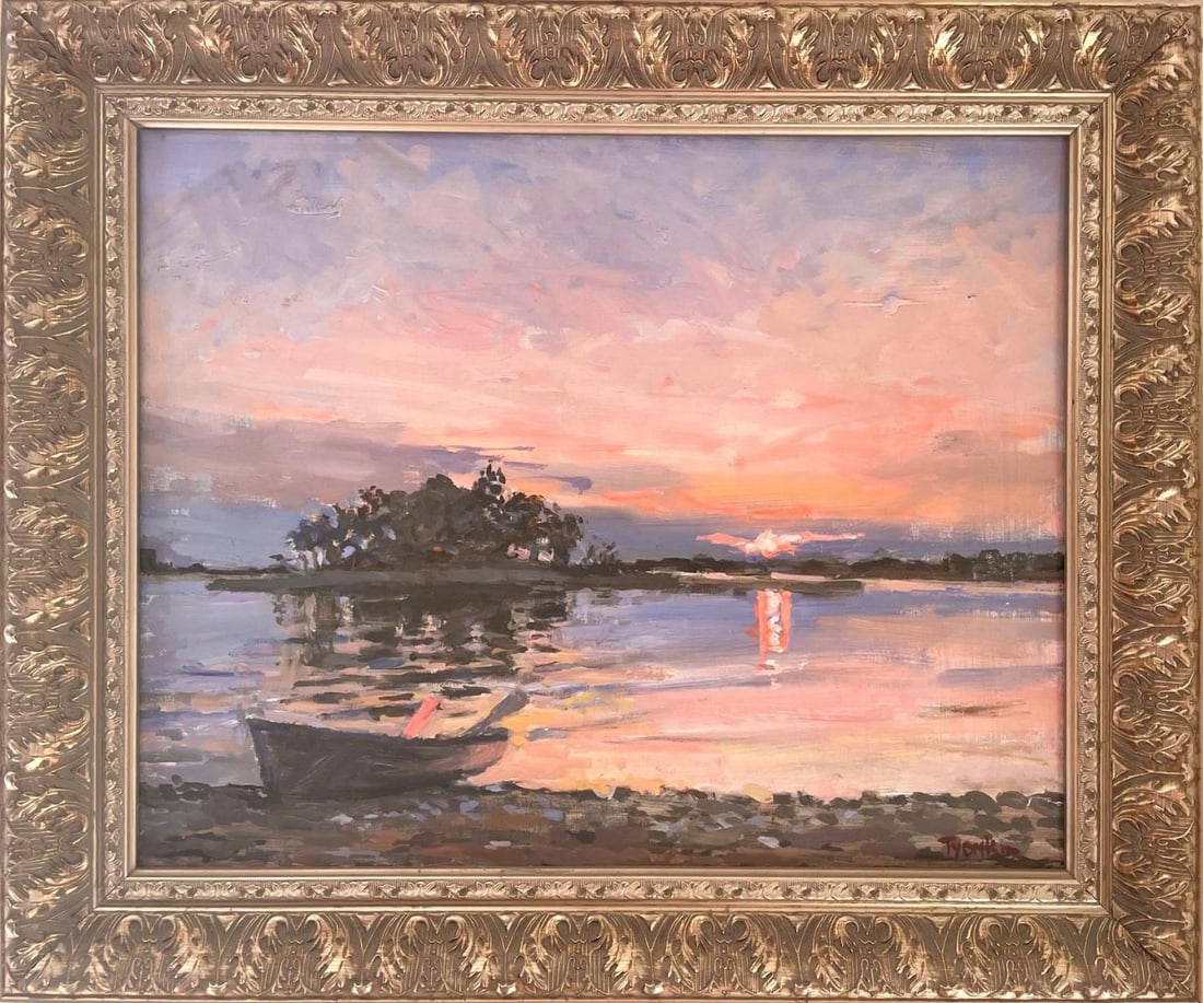 Boris Tyomkin- Oil on canvas "Fall Upstate NY": Artist: Boris Tyomkin. Medium: Oil on canvas. Title: Fall Upstate NY. Size: 20" x 24". Signature: Hand Signed. Reference#: 25054.