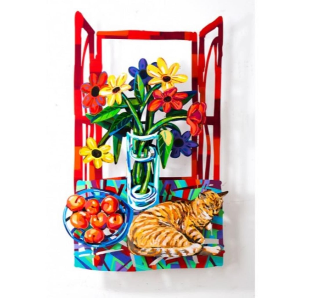 David Gerstein- Mixed Media Cutout Aluminum "AFTERNOON NAP": Artist: David Gerstein. Medium: Mixed Media Cutout Aluminum. Title: AFTERNOON NAP. Size: 31" x 50". Signature: Signed and numbered. Certificate of Authenticity: Is included. Additional: Edition of