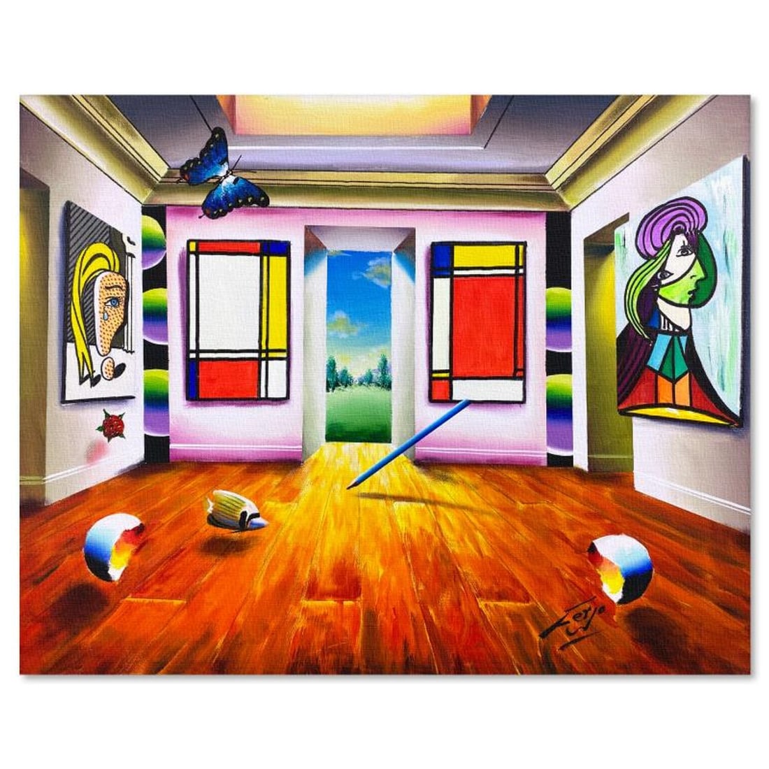 Ferjo, Original Oil Painting on Canvas, Hand Signed with Letter of Authenticity: This is an original oil painting on stretched canvas by Ferjo, hand signed by the artist. Includes Letter of Authenticity. Measures approx. 24" x 30" (image).