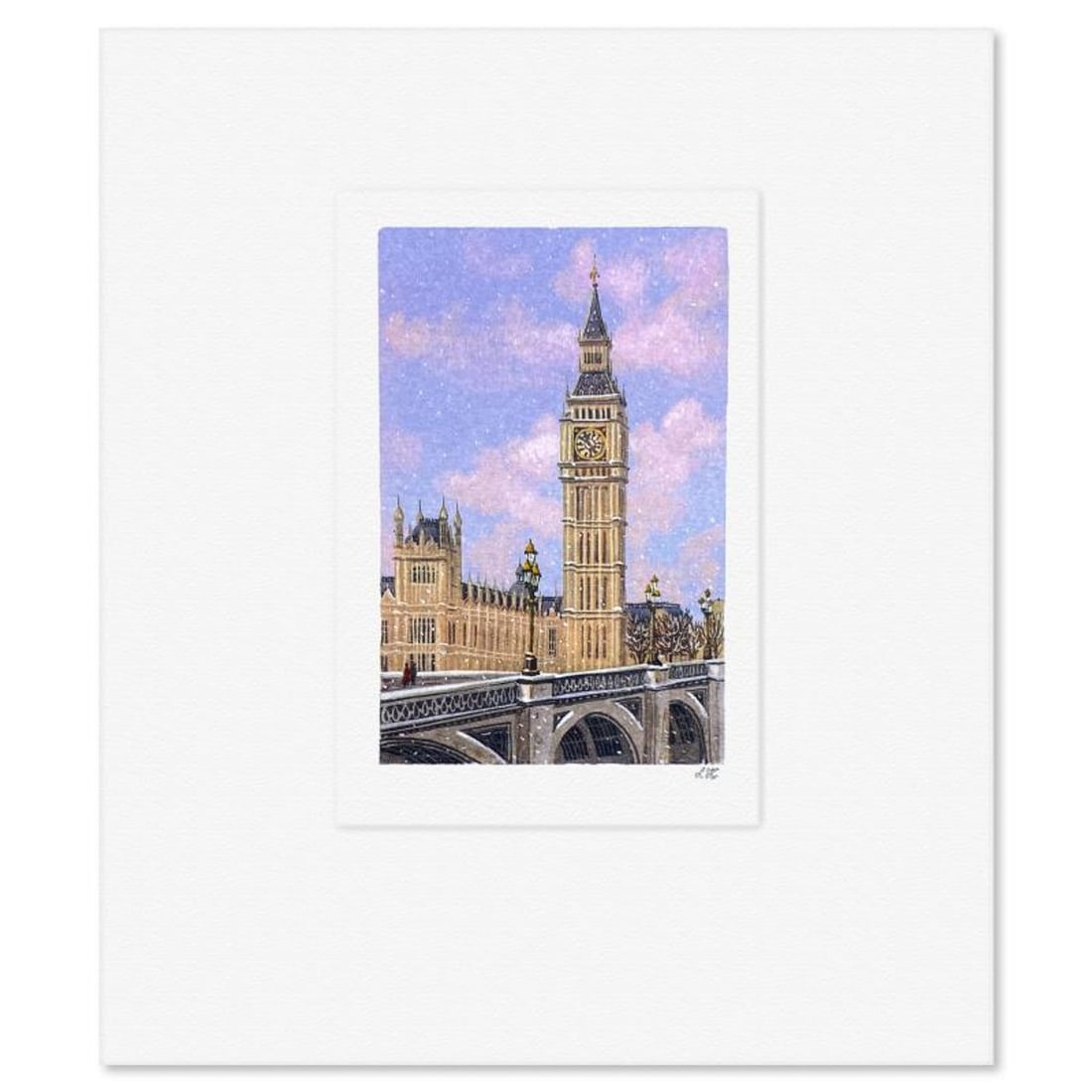 Liudmila Kondakova, "Big Ben" Limited Edition Lithograph, Numbered and Hand Signed with Letter of: Big Ben is a limited edition lithograph on paper by Liudmila Kondakova, hand signed by the artist. Includes Letter of Authenticity. Measures approx. 7" x 6" (border), 3.5" x 2.5" (image). Reference#: 