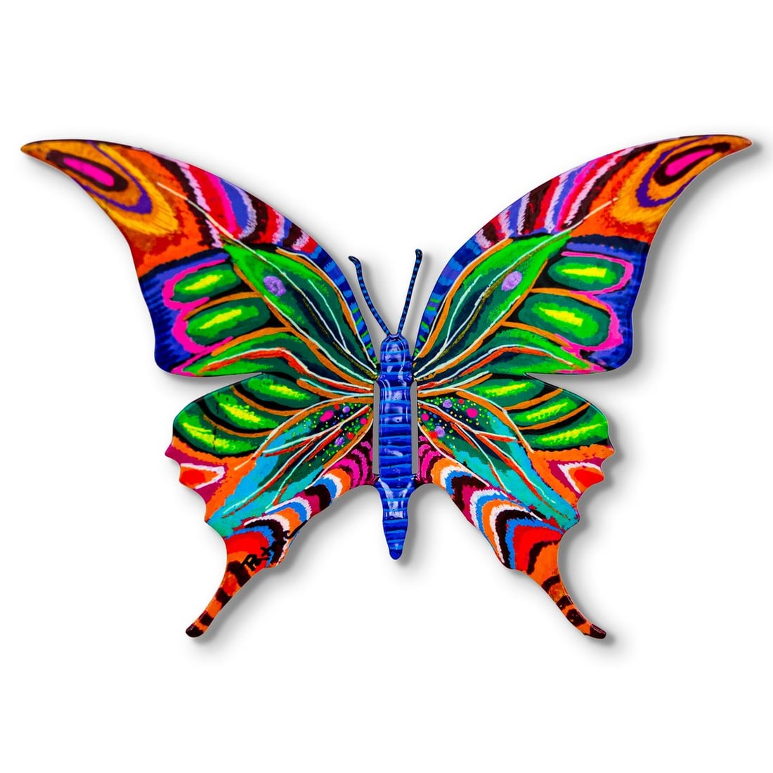 Patricia Govezensky- Original Painting on Cutout Steel "Butterfly": Artist: Patricia Govezensky. Medium: Original Painting on Cutout Steel. Title: Butterfly. Size: 5" x 8". Signature: Hand Signed by the artist. Certificate of Authenticity: Is included. Reference#: 563