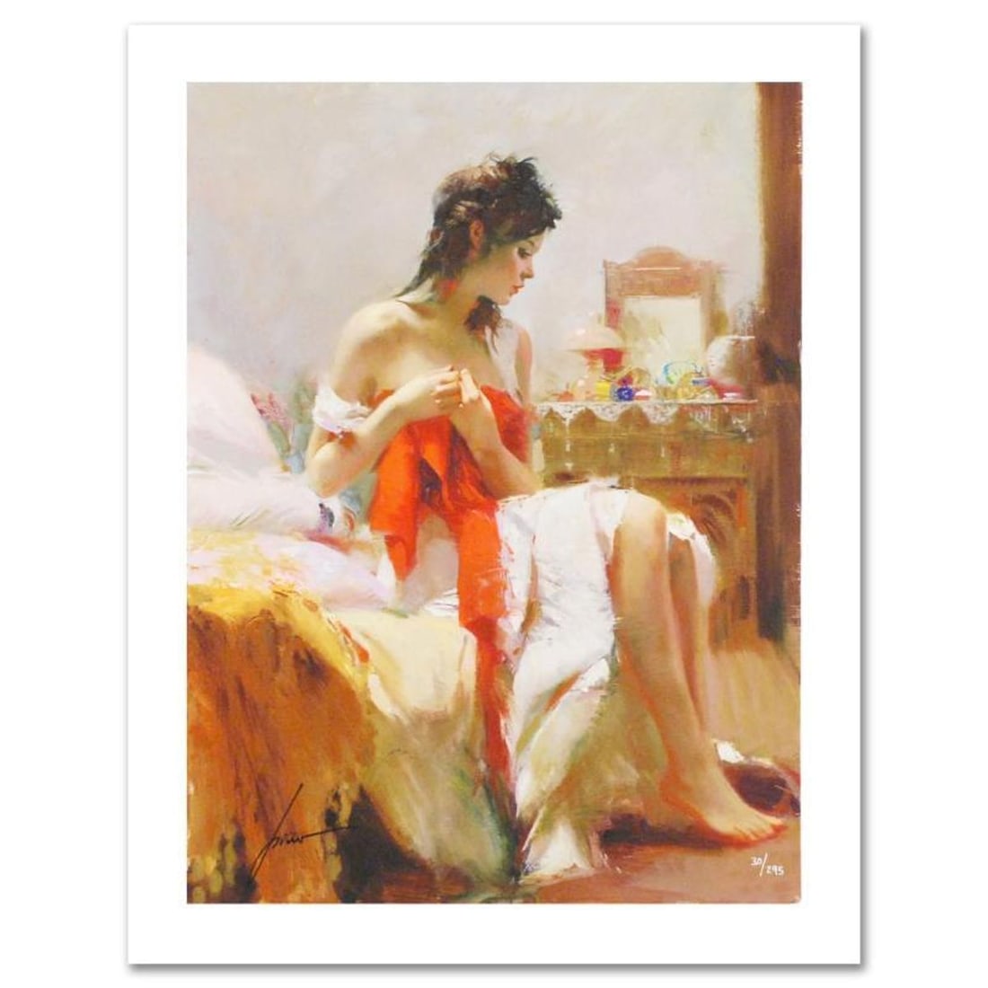 Pino (1939-2010), "Expectations" Hand Signed Limited Edition on Canvas with Certificate of: Expectations is a limited edition giclee on canvas by Pino (1939-2010), numbered and hand signed by the artist. Includes Certificate of Authenticity. Measures approximately 16" x 12". Reference#: 9298