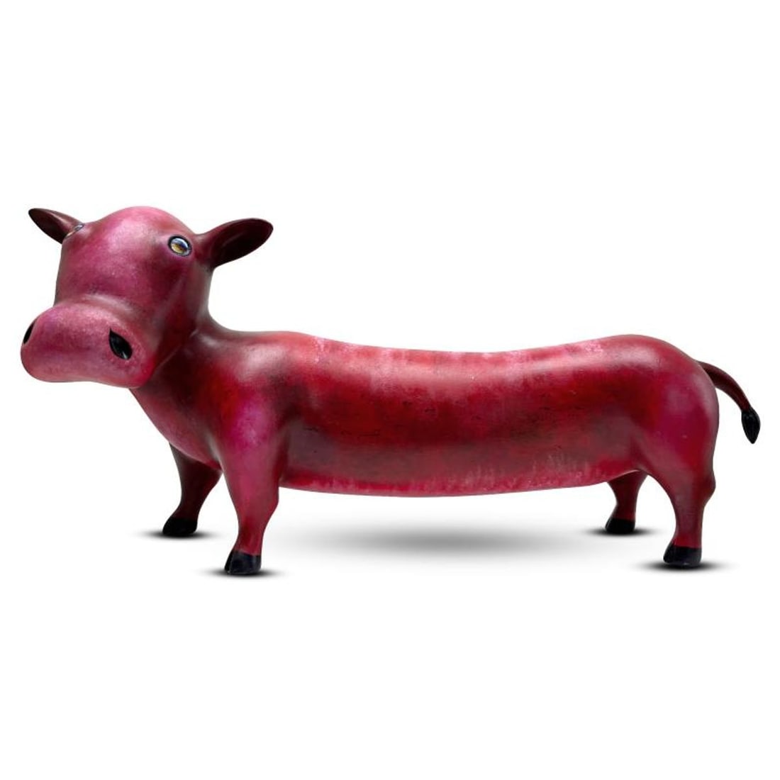 Wang, "Moo Over" Limited Edition Resin Sculpture, Numbered 28/99 and Hand Signed with Letter of: Moo Over is a limited edition resin sculpture by Wang, numbered 28/99 and hand signed by the artist. Includes Letter of Authenticity. Measures approx. 9" x 19" x 5".