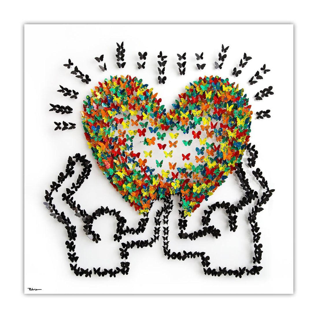 Patricia Govezensky- Original 3D Metal Art on Wood "In One's Heart": Artist: Patricia Govezensky. Medium: Original 3D Metal Art on Wood. Title: In One's Heart. Size: 37.5" x 37.5". Signature: Hand signed by the artist. Certificate of Authenticity: From the publisher. R