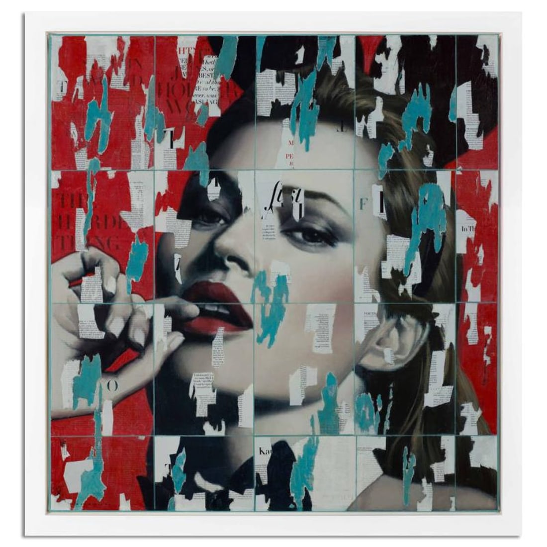 Francois Fressinier, "Dear Kate" Framed Original Painting on Canvas. Hand Signed and with: Dear Kate is an original painting by Francois Fressinier, oil and mixed media on canvas. The piece is hand signed, comes framed and with certificate of authenticity. Measures approximately 39.5" x 37"