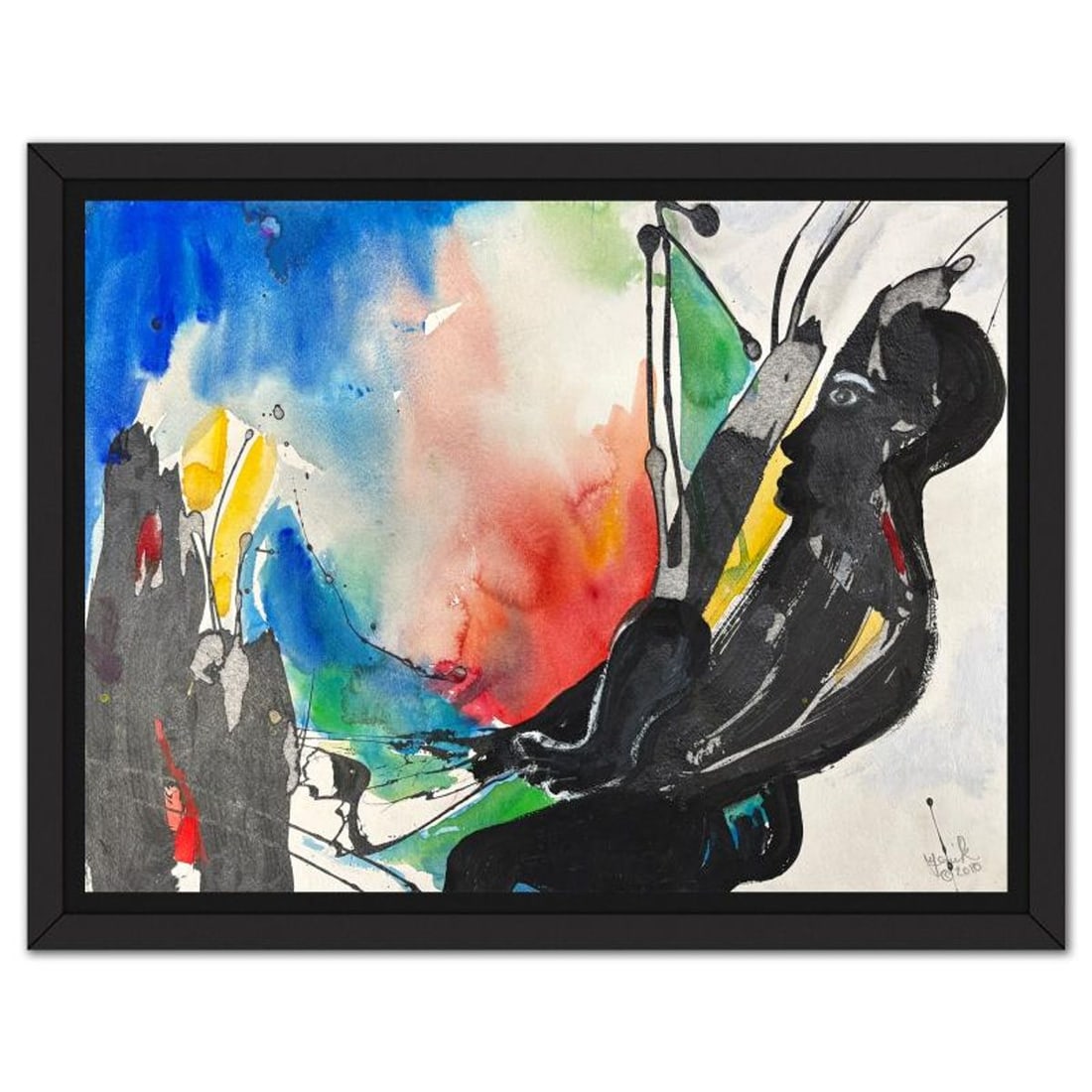 Jenik Cook, Framed Hand Signed Original Painting with Letter of Authenticity.: This is an original acrylic painting on paper by Jenik Cook. Hand signed by the artist, it includes Letter of Authenticity. This piece comes from the artist's personal collection. Measures approximate