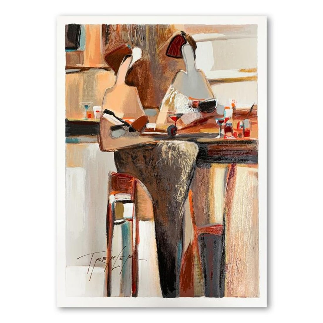 Yuri Tremler, "Ladies' Lunch" Limited Edition Serigraph, Hand Signed with Letter of Authenticity.: Ladies' Lunch is a limited edition serigraph on paper by Yuri Tremler. It is numbered and hand signed and includes a letter of authenticity. Measures approximately 19" x 13" (image). Reference#: