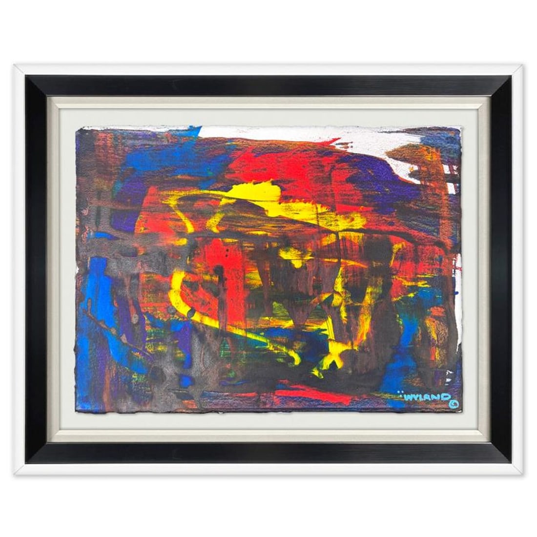 Wyland, "Untitled Abstract" Framed Original Painting on Paper, Hand Signed with Letter of: This is an original watercolor painting on paper by Wyland, hand signed by the artist. This piece comes custom framed. Includes Letter of Authenticity. Measures approximately 31" x 38.5" x (framed), 2